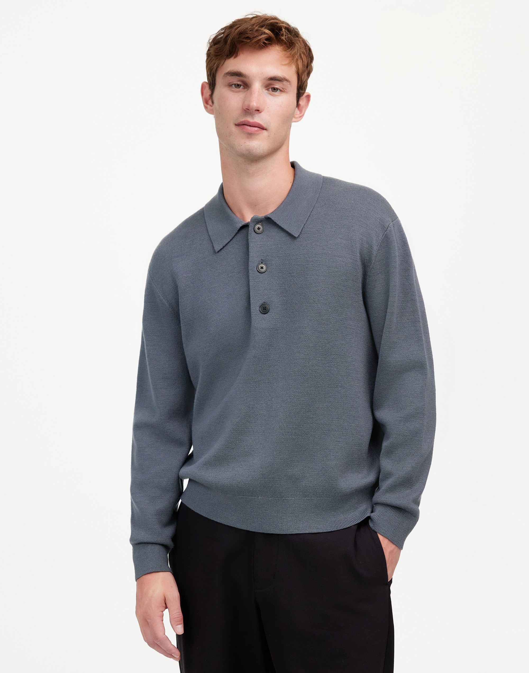 Milano-Knit Sweater Polo Shirt in Merino Wool