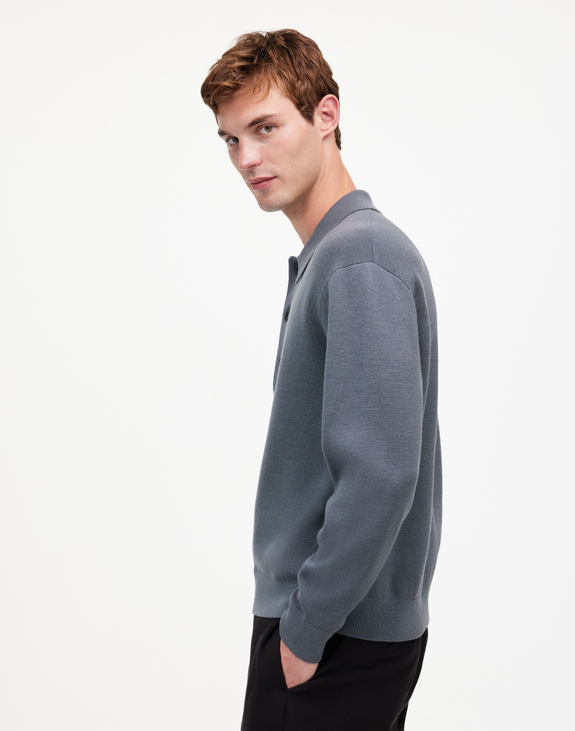 Milano-Knit Sweater Polo Shirt in Merino Wool