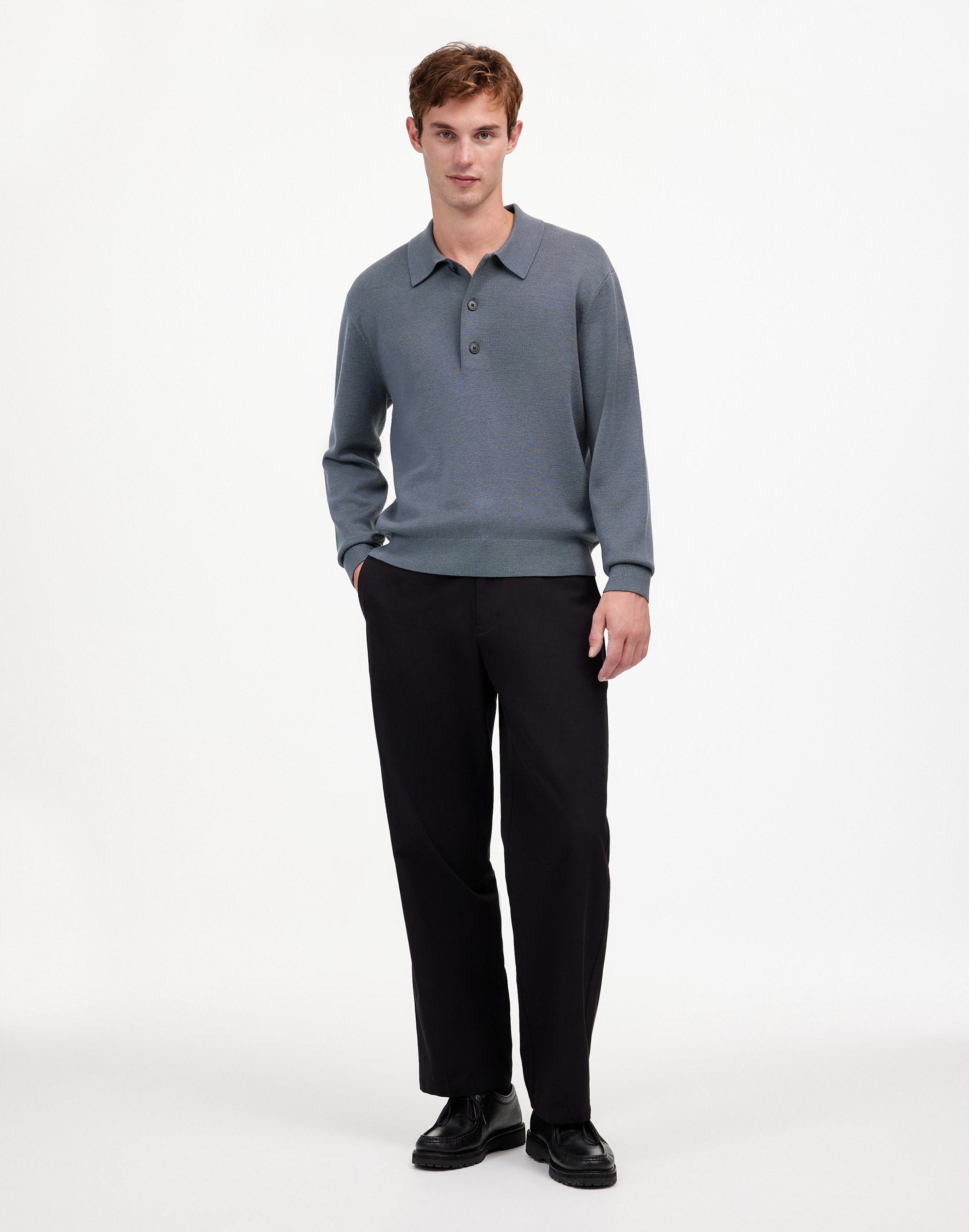 Milano-Knit Sweater Polo Shirt in Merino Wool