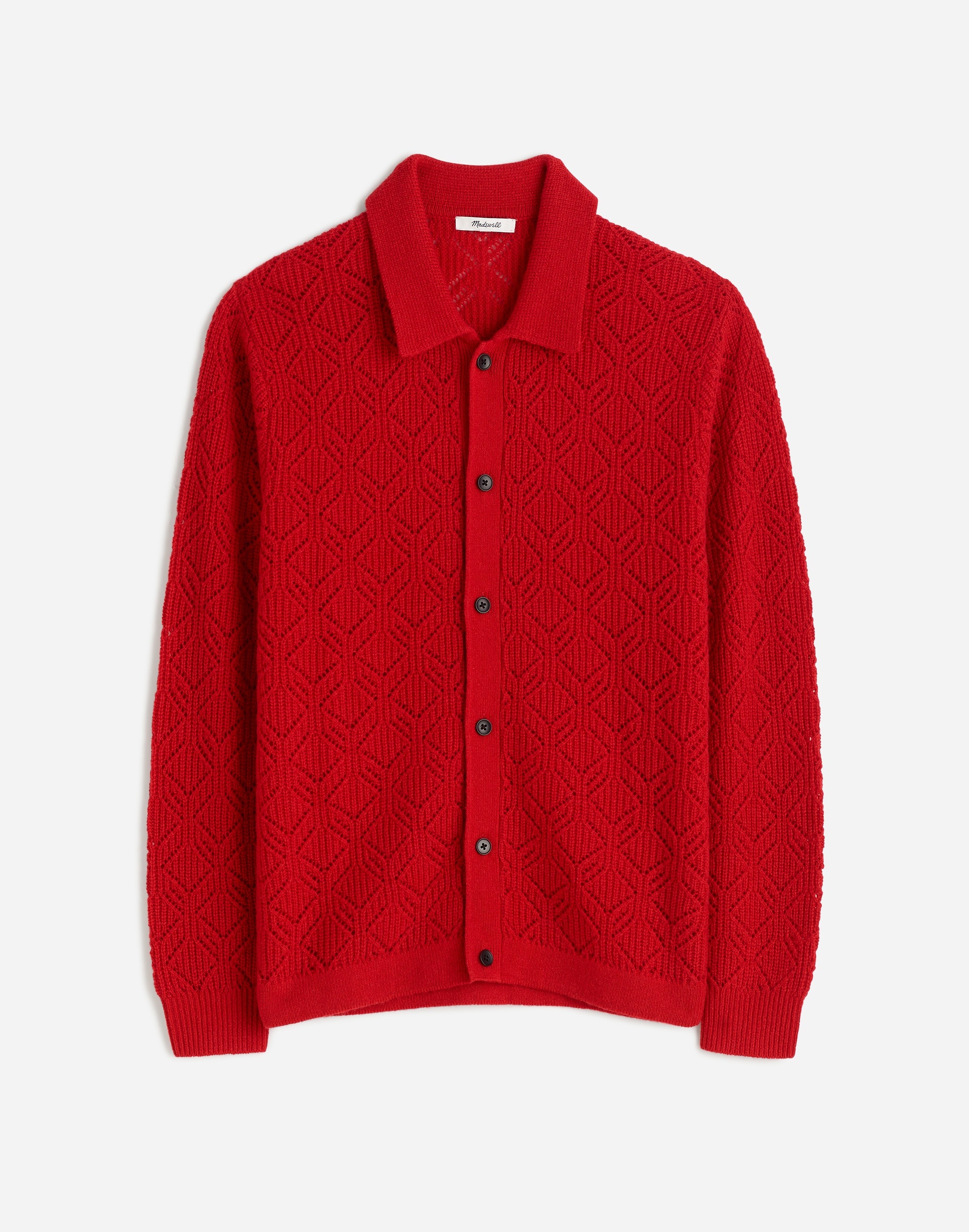 Diamond-Stitch Sweater Shirt in SoftWool