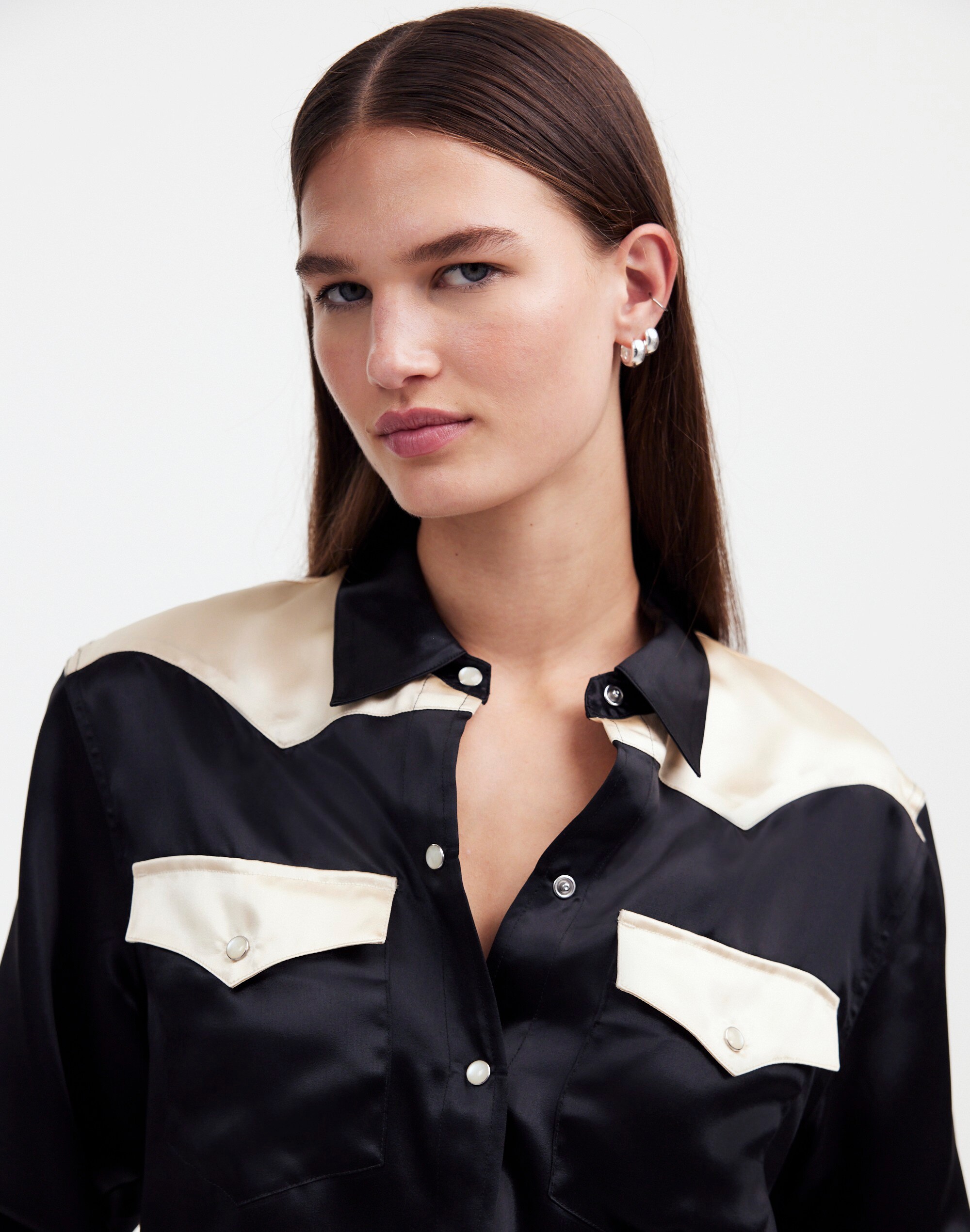 Alexa Chung for Madewell Satin Western Shirt