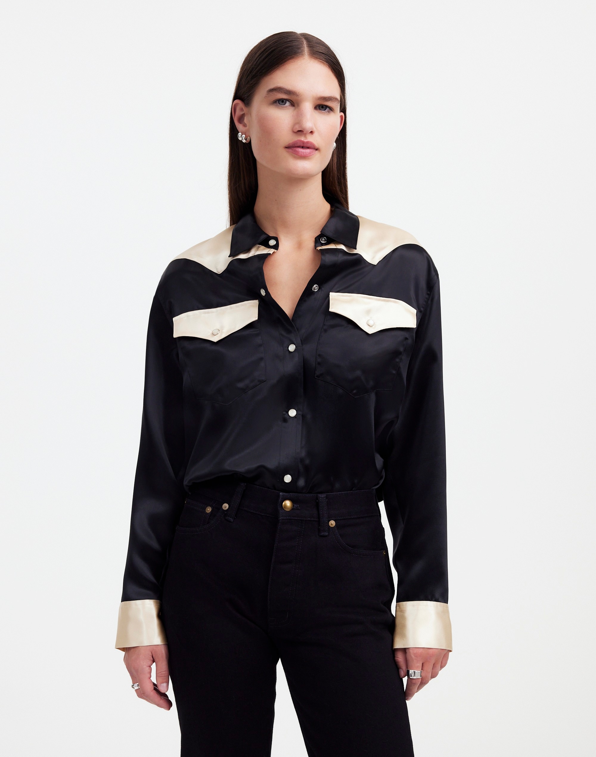 Alexa Chung for Madewell Satin Western Shirt