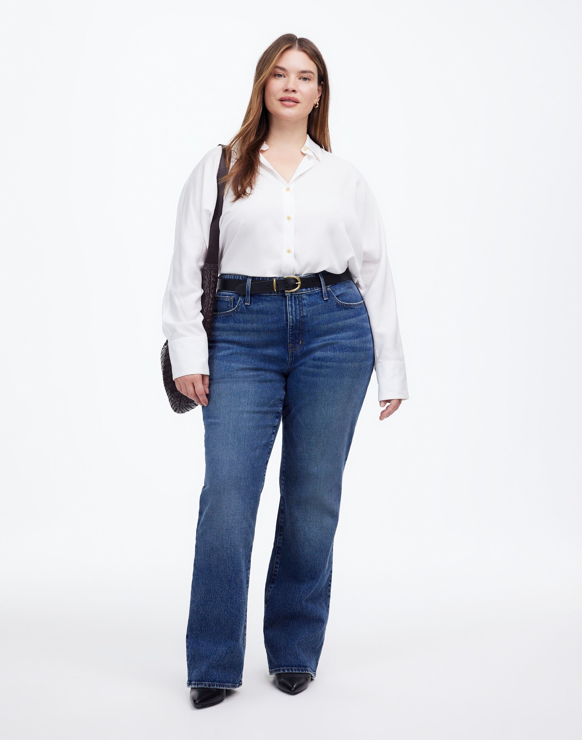 plus relaxed bootcut jeans in concho wash