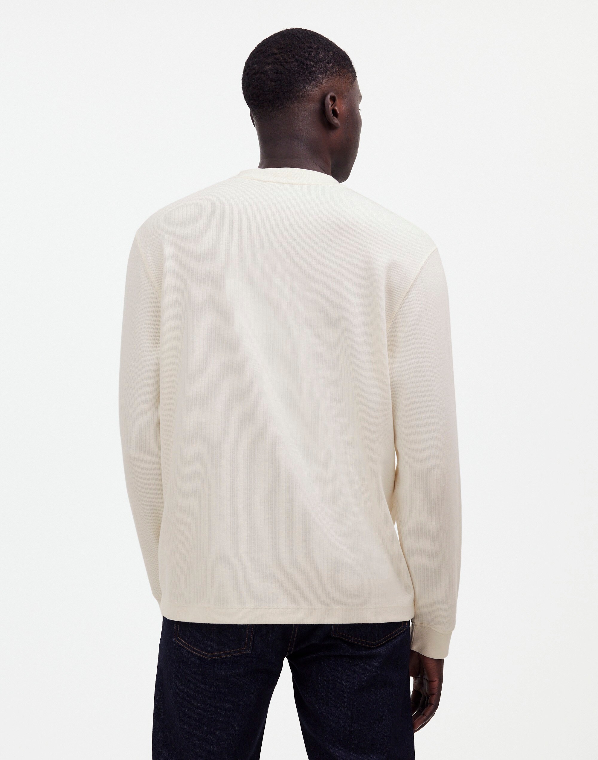Textured Long-Sleeve Henley Tee