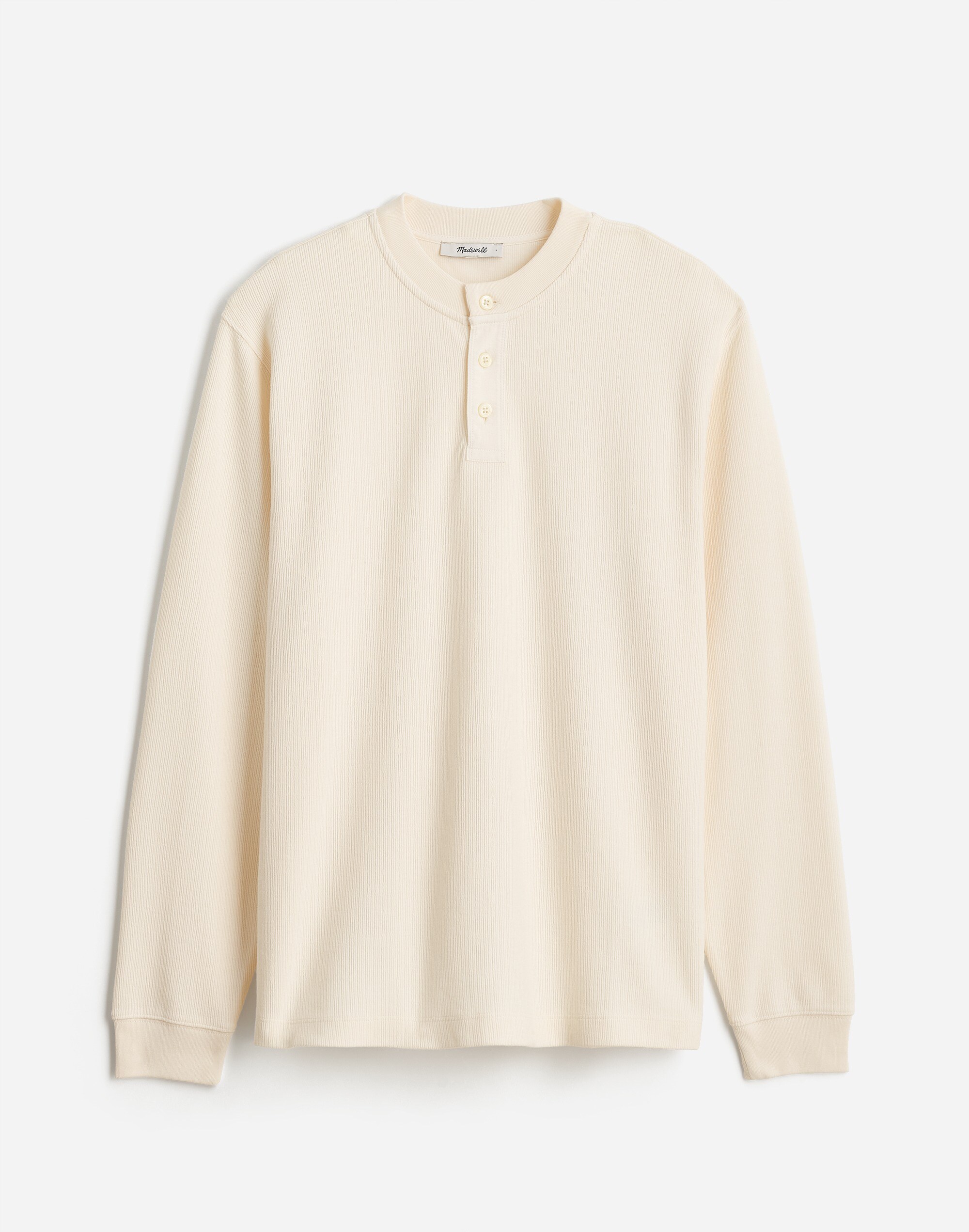 Textured Long-Sleeve Henley Tee