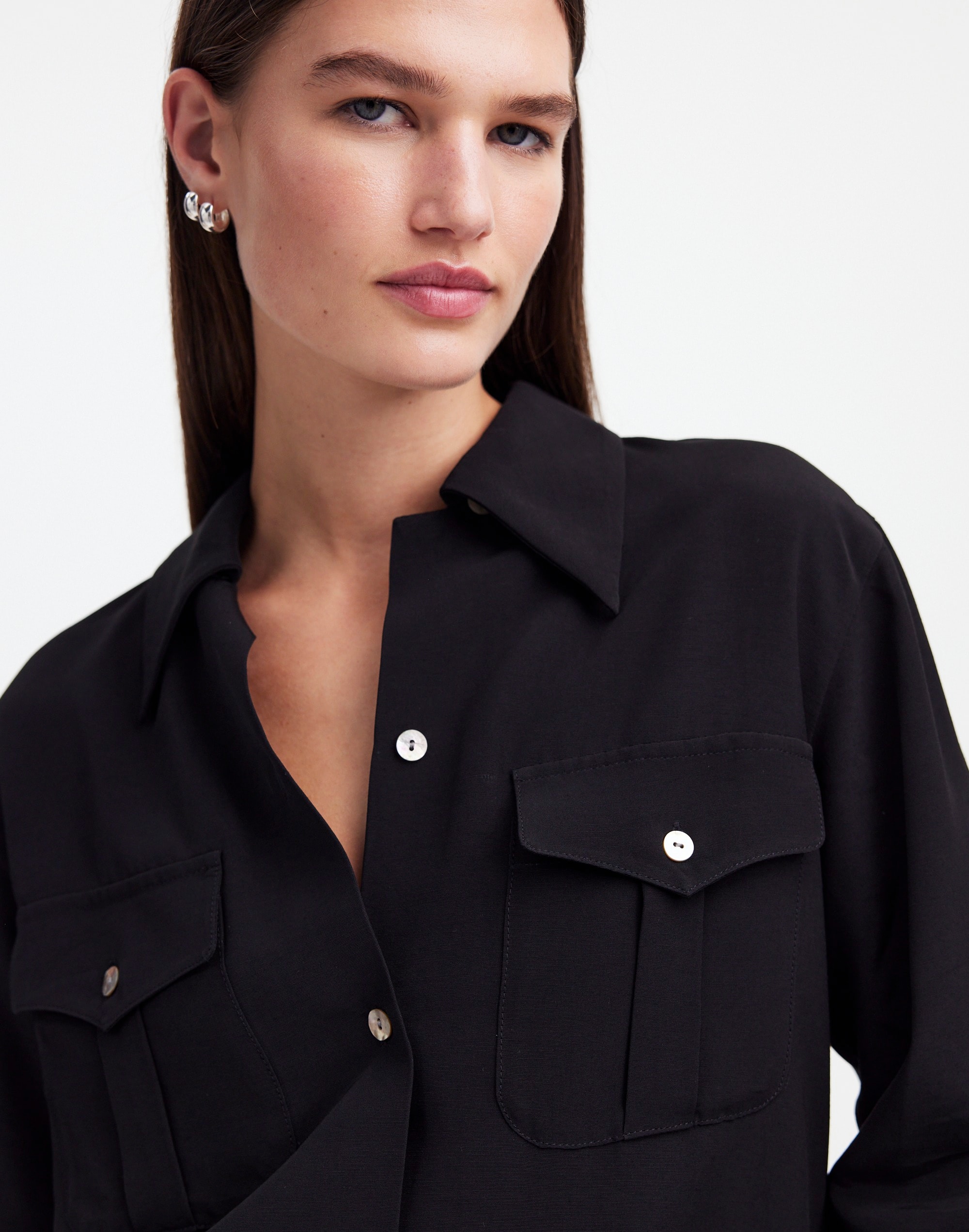 alexa chung for madewell pleat-pocket button-up shirt