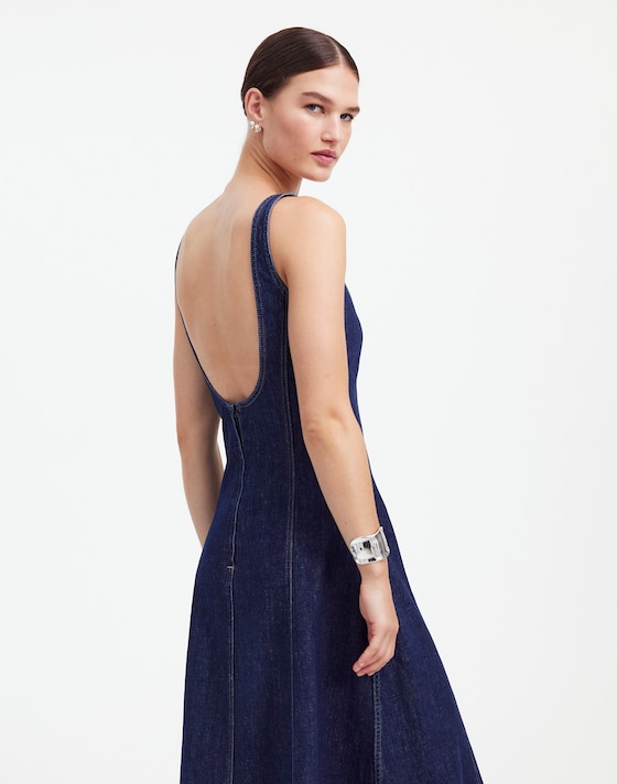 madewell jean dress Women's Chrisandra Denim Dress, Rinse Wash, 0 at Amazon Women's Clothing store short sleeves Madewell Denim A-Line Sleeveless Mini