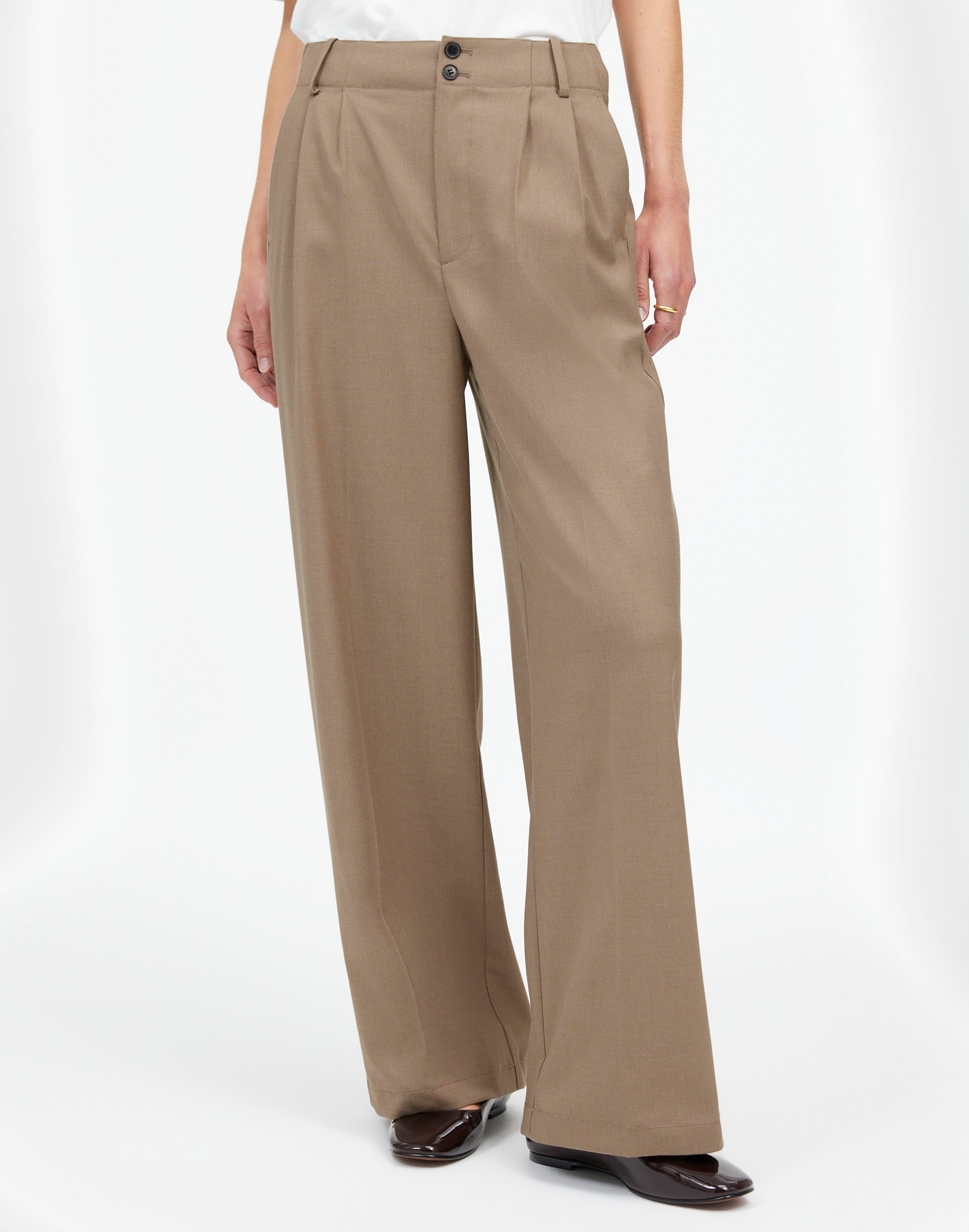 The Tall Harlow Wide-Leg Trouser in Brushed Twill