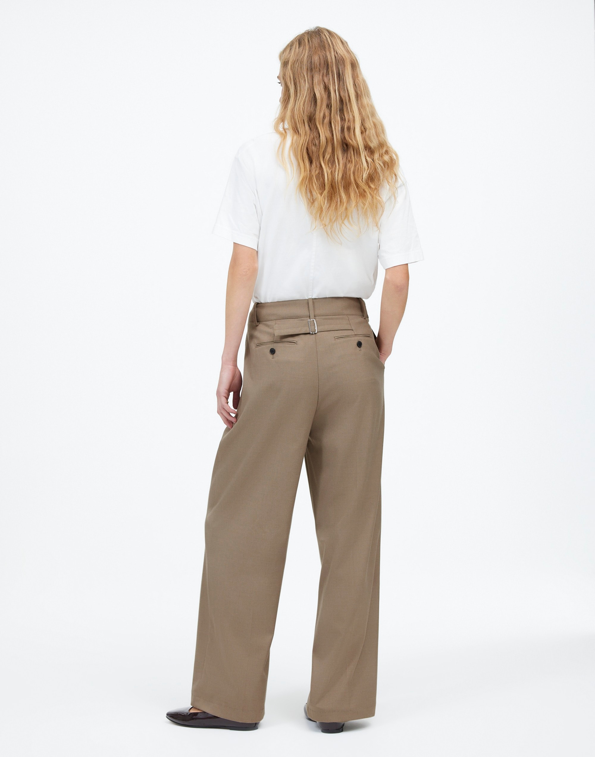 The Tall Harlow Wide-Leg Trouser in Brushed Twill