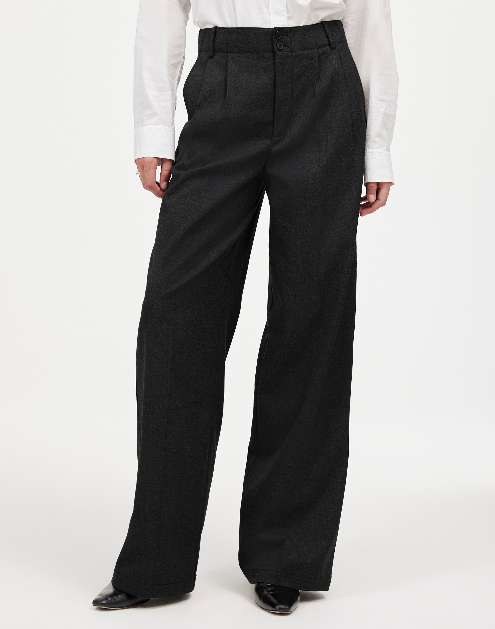 The Harlow Wide-Leg Trouser in Brushed Twill