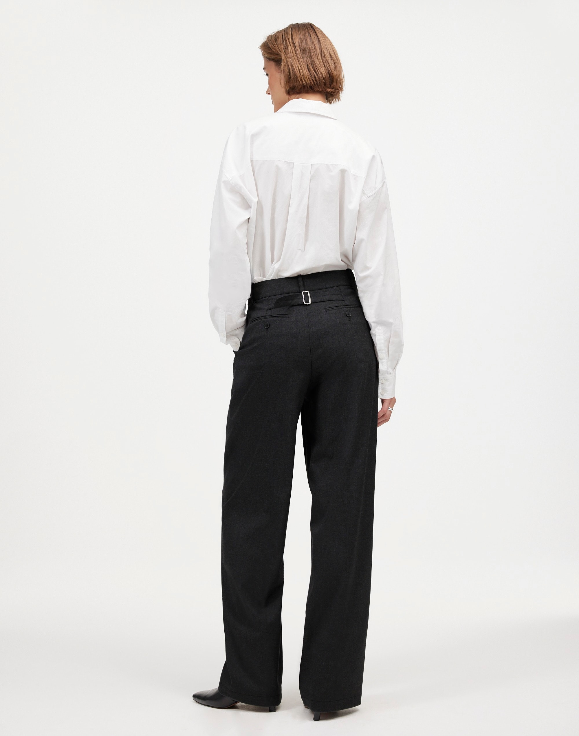 The Harlow Wide-Leg Trouser in Brushed Twill