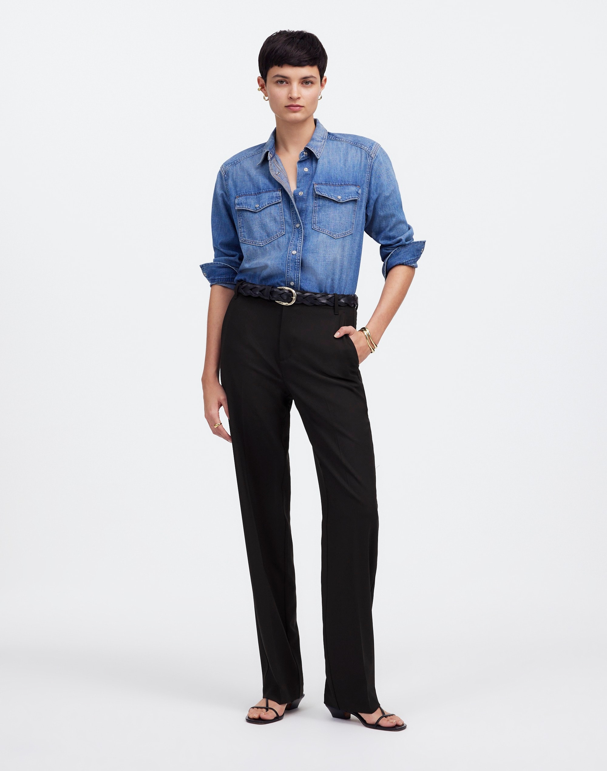 slouchy straight pants