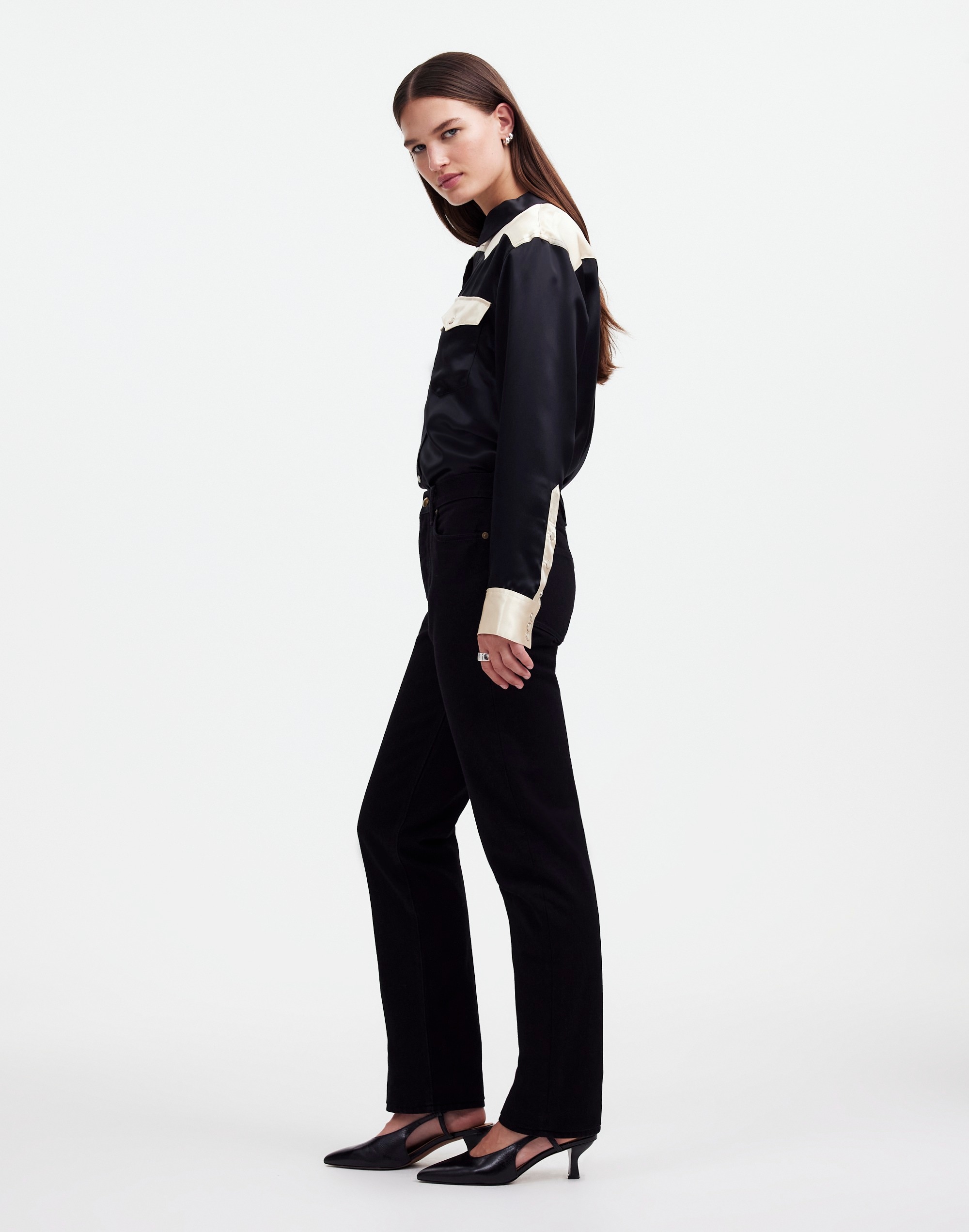 Alexa Chung for Madewell High-Rise Straight Jean in Outridge Wash