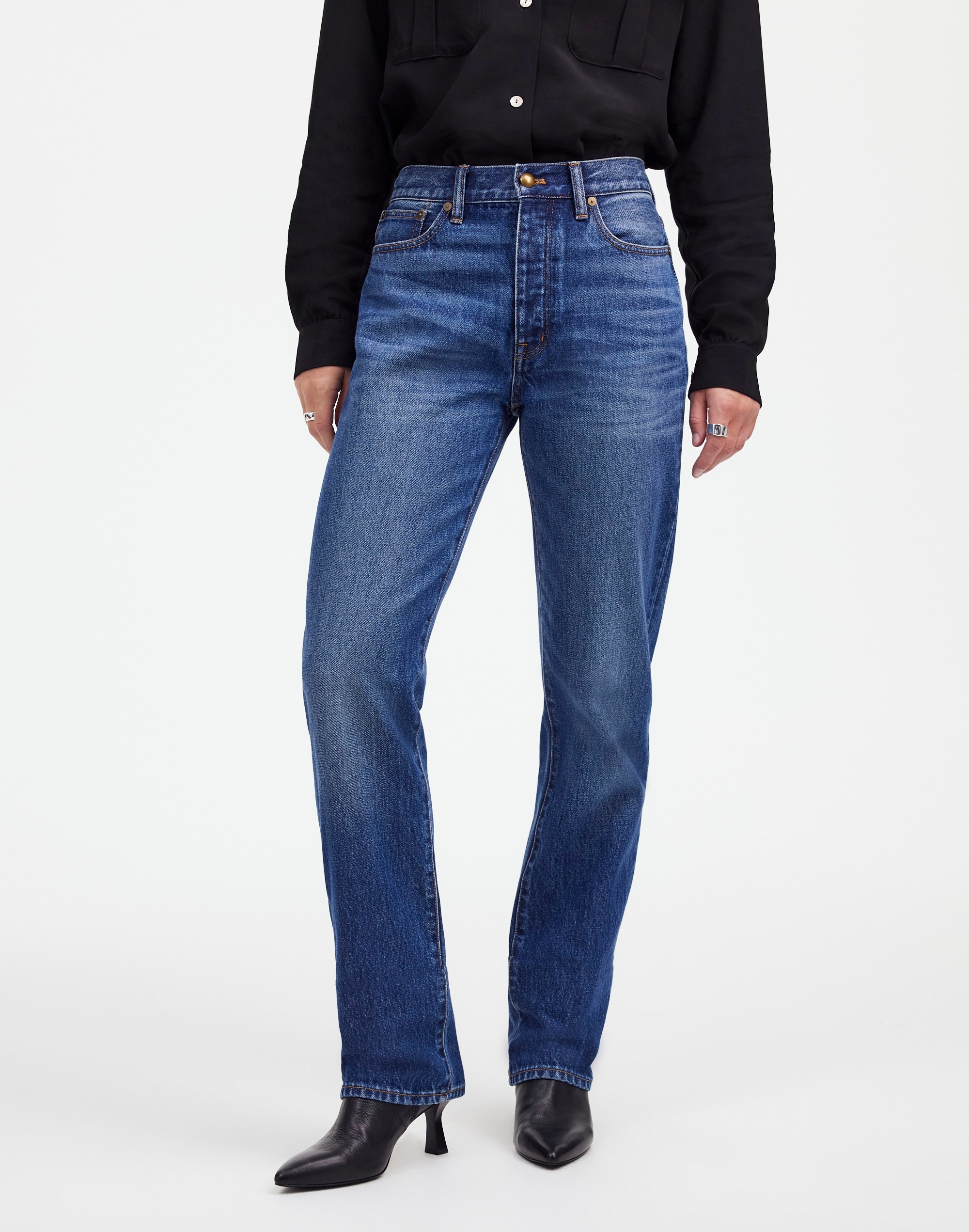 Alexa Chung for Madewell High-Rise Straight Jean in Allendale Wash