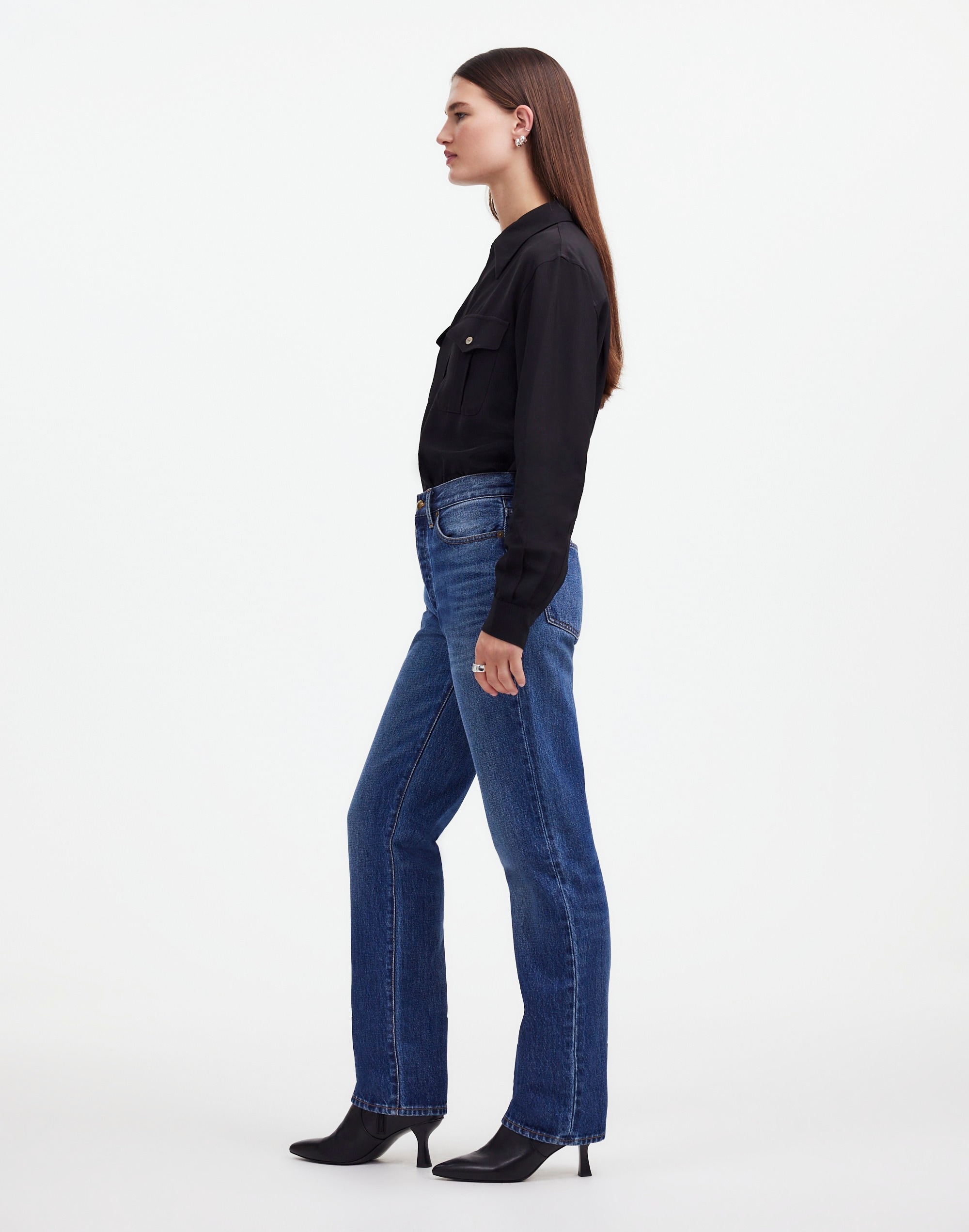 Alexa Chung for Madewell High-Rise Straight Jean in Allendale Wash