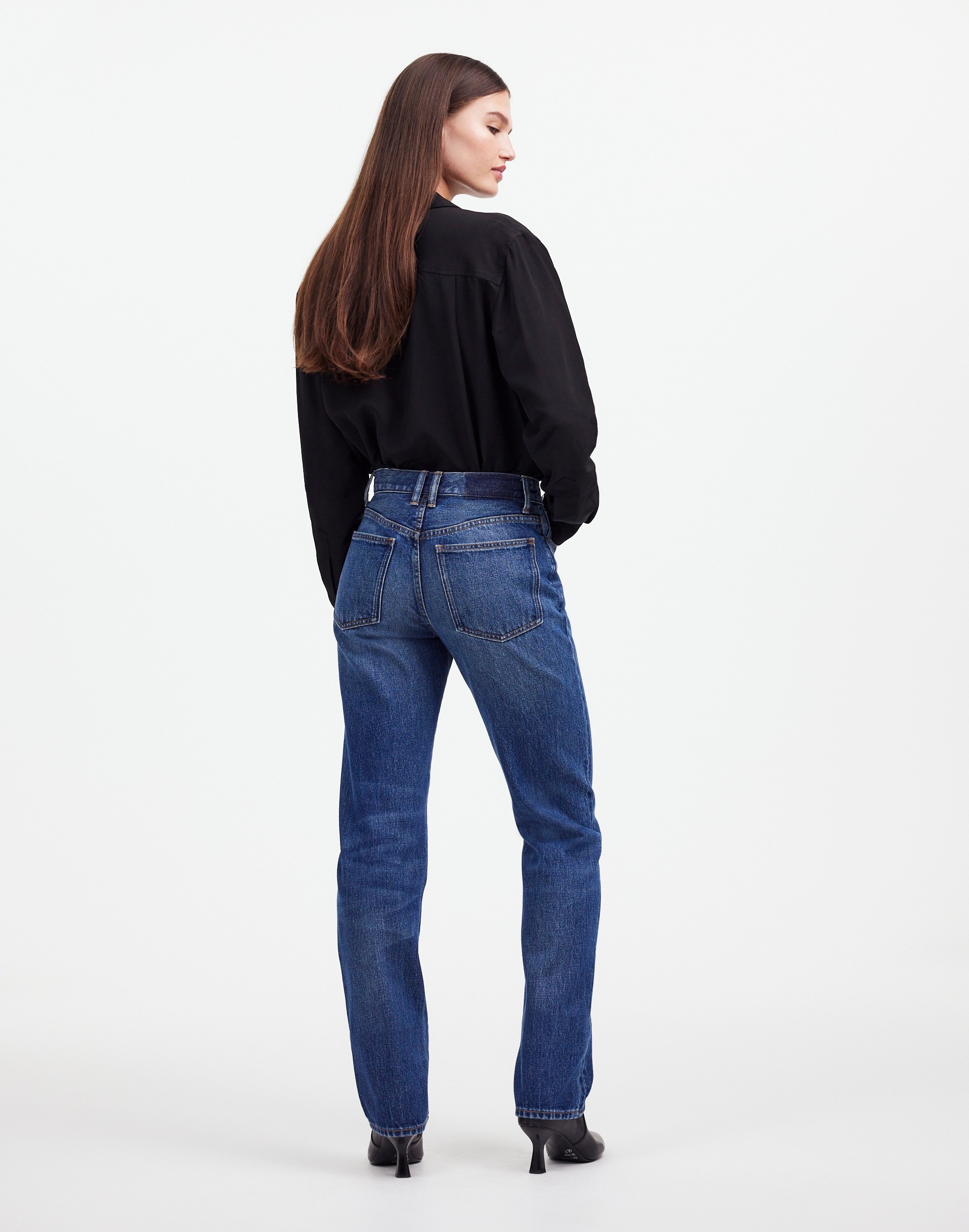 Alexa Chung for Madewell High-Rise Straight Jean in Allendale Wash