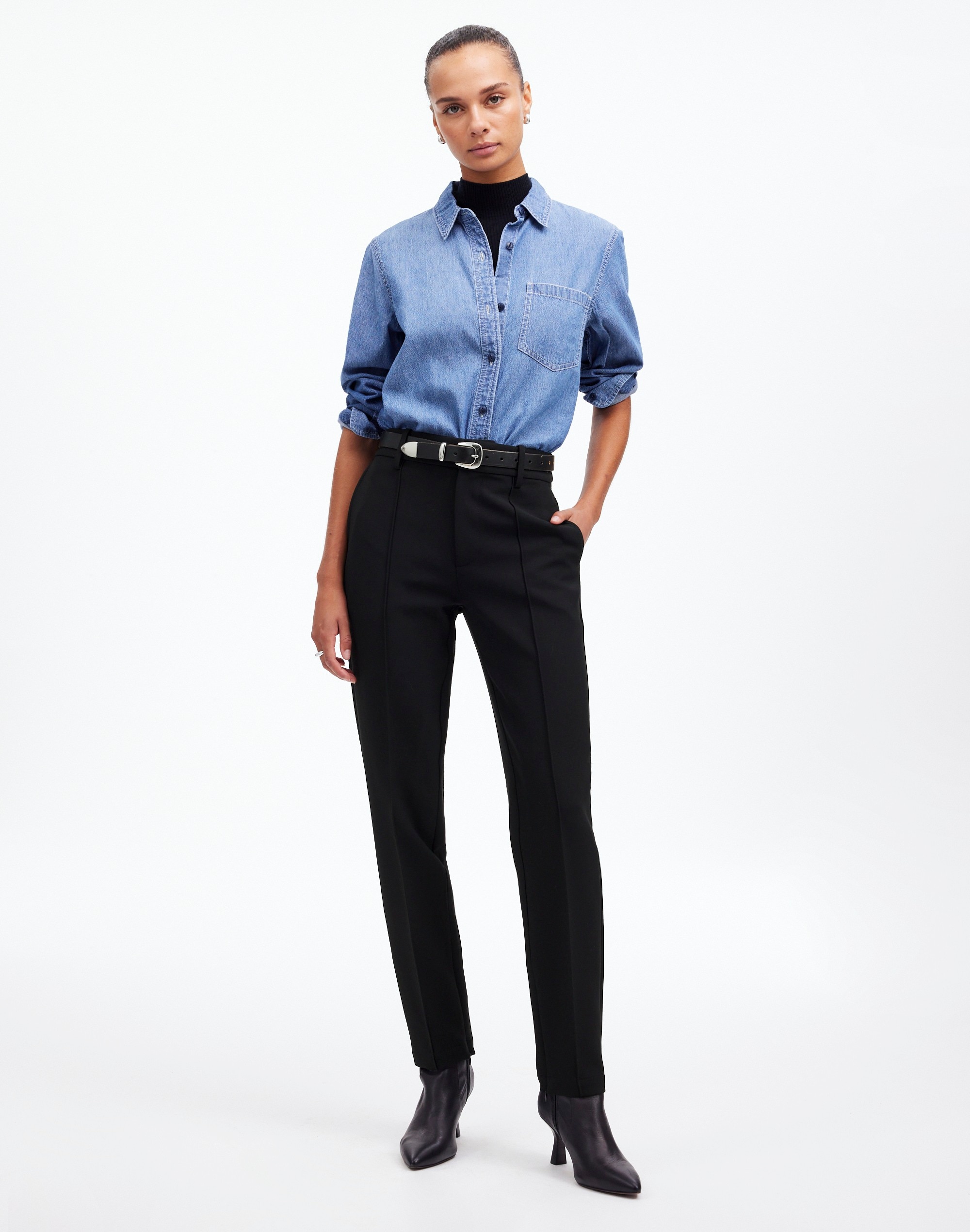 mid-rise slim ankle pant