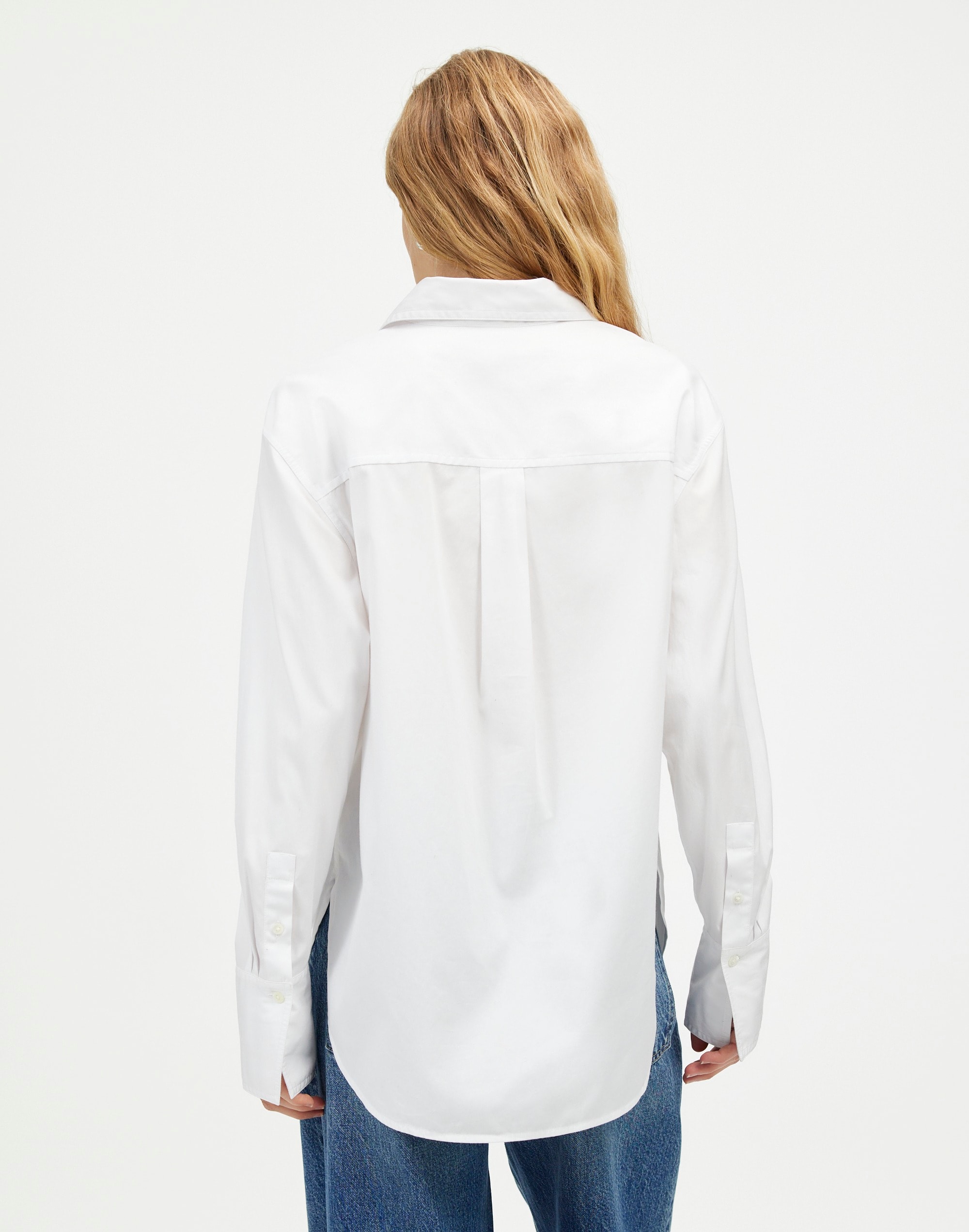 Tuxedo Button-Up Shirt in Poplin