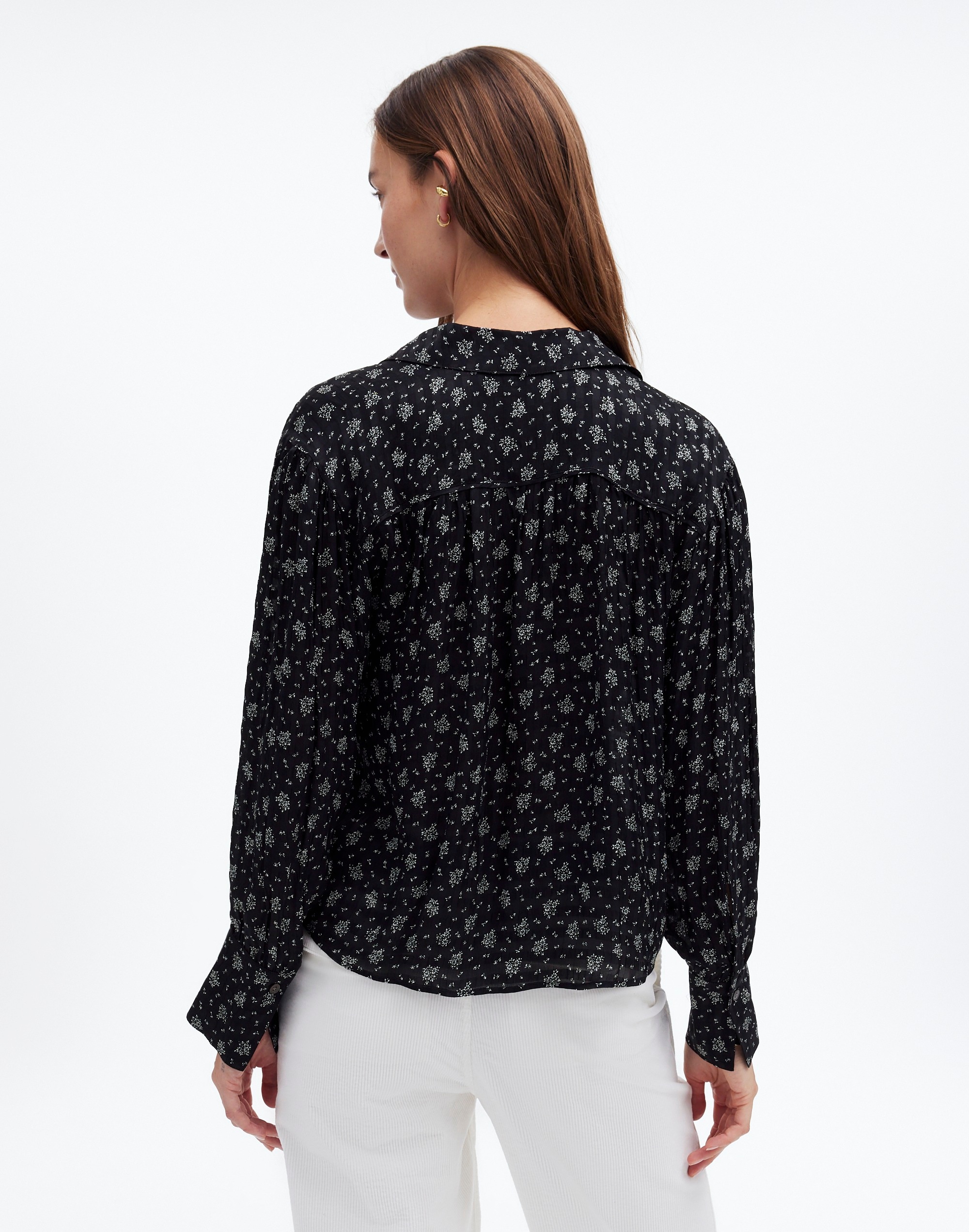 Long-Sleeve Button-Front Top