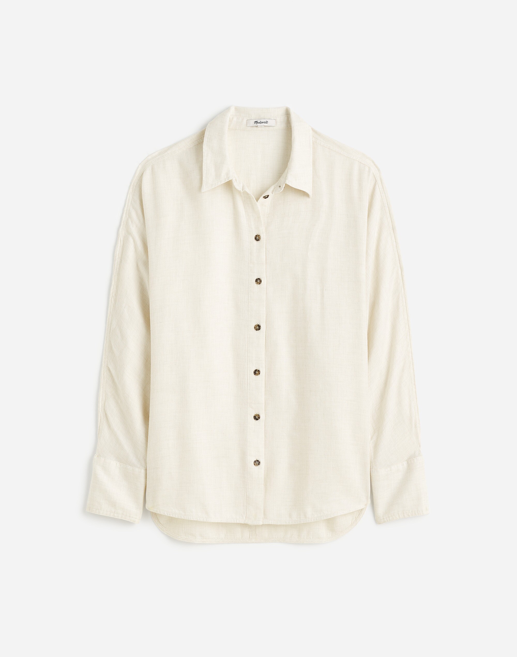 Heathered Flannel Dolman Button-Up Shirt