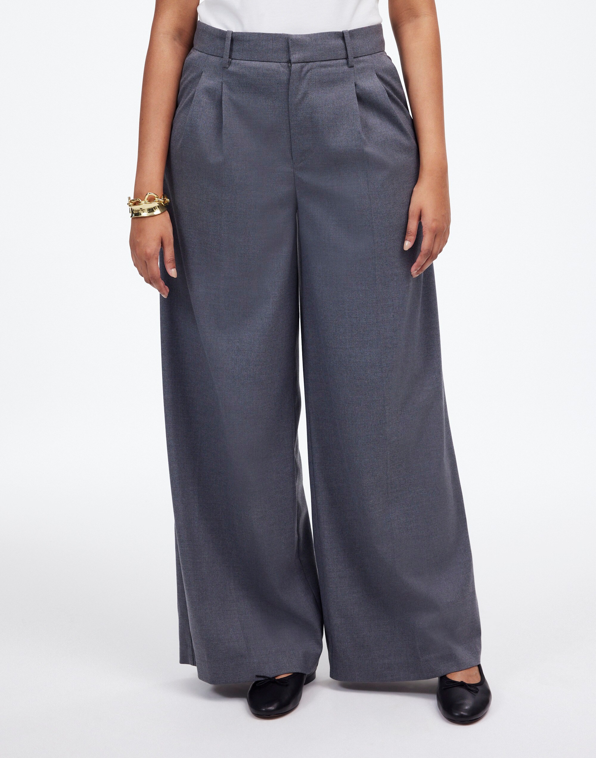 The Harlow Superwide-Leg Trouser in Brushed Twill