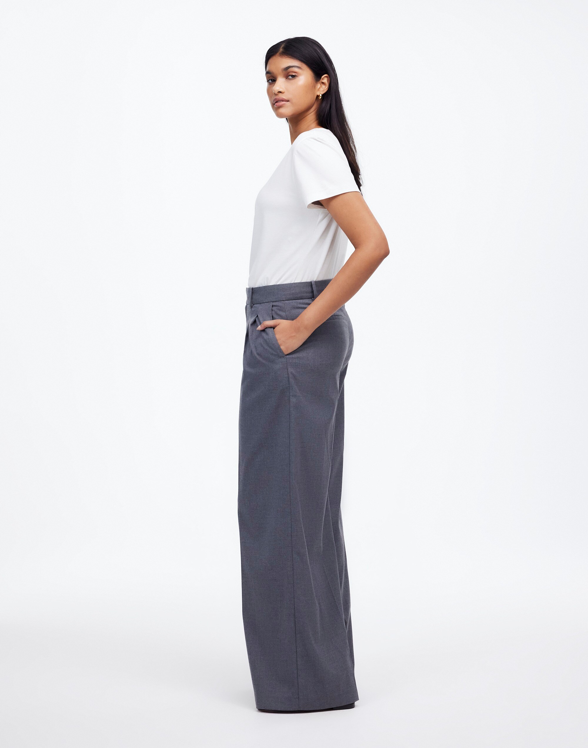 The Harlow Superwide-Leg Trouser in Brushed Twill