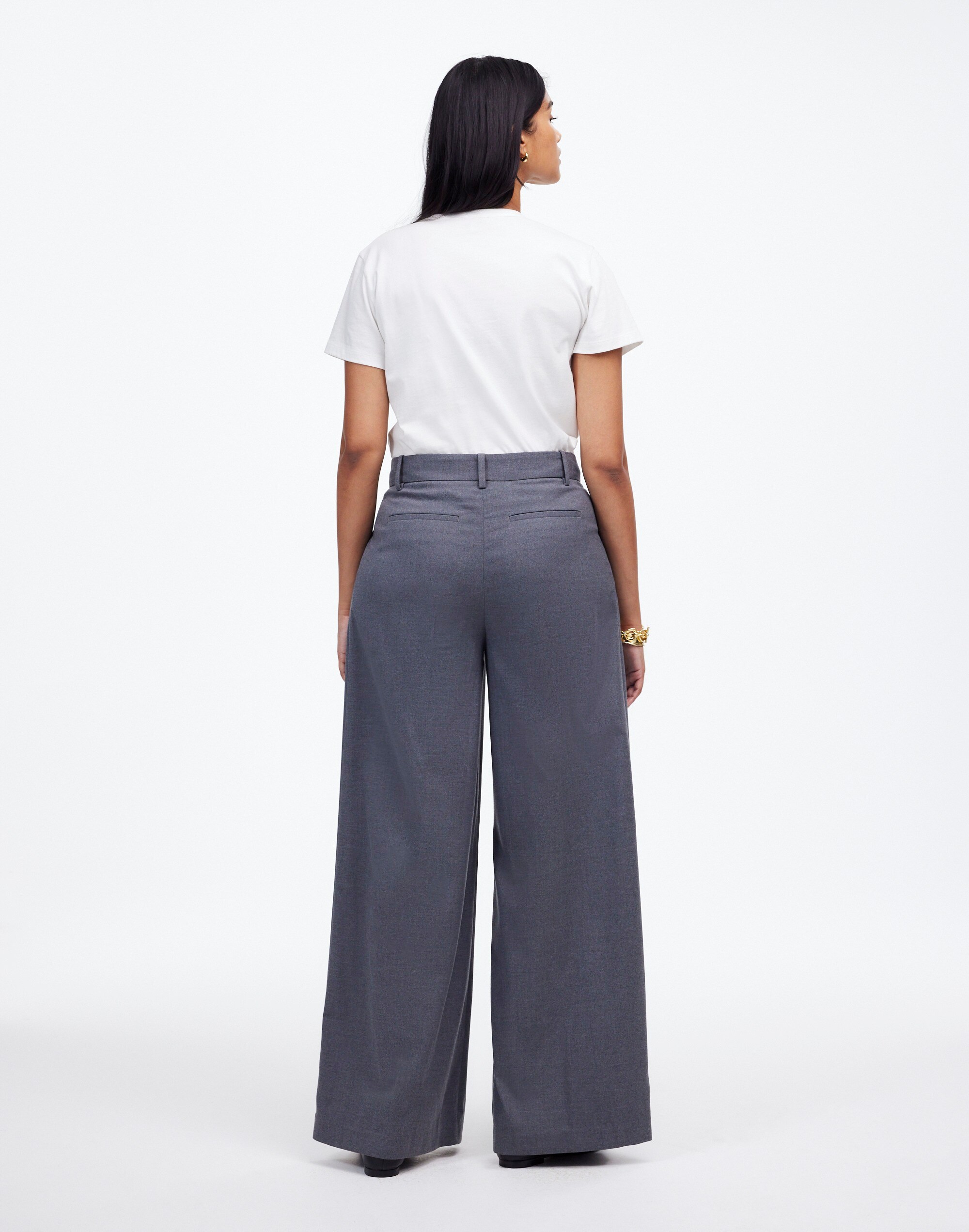 The Harlow Superwide-Leg Trouser in Brushed Twill