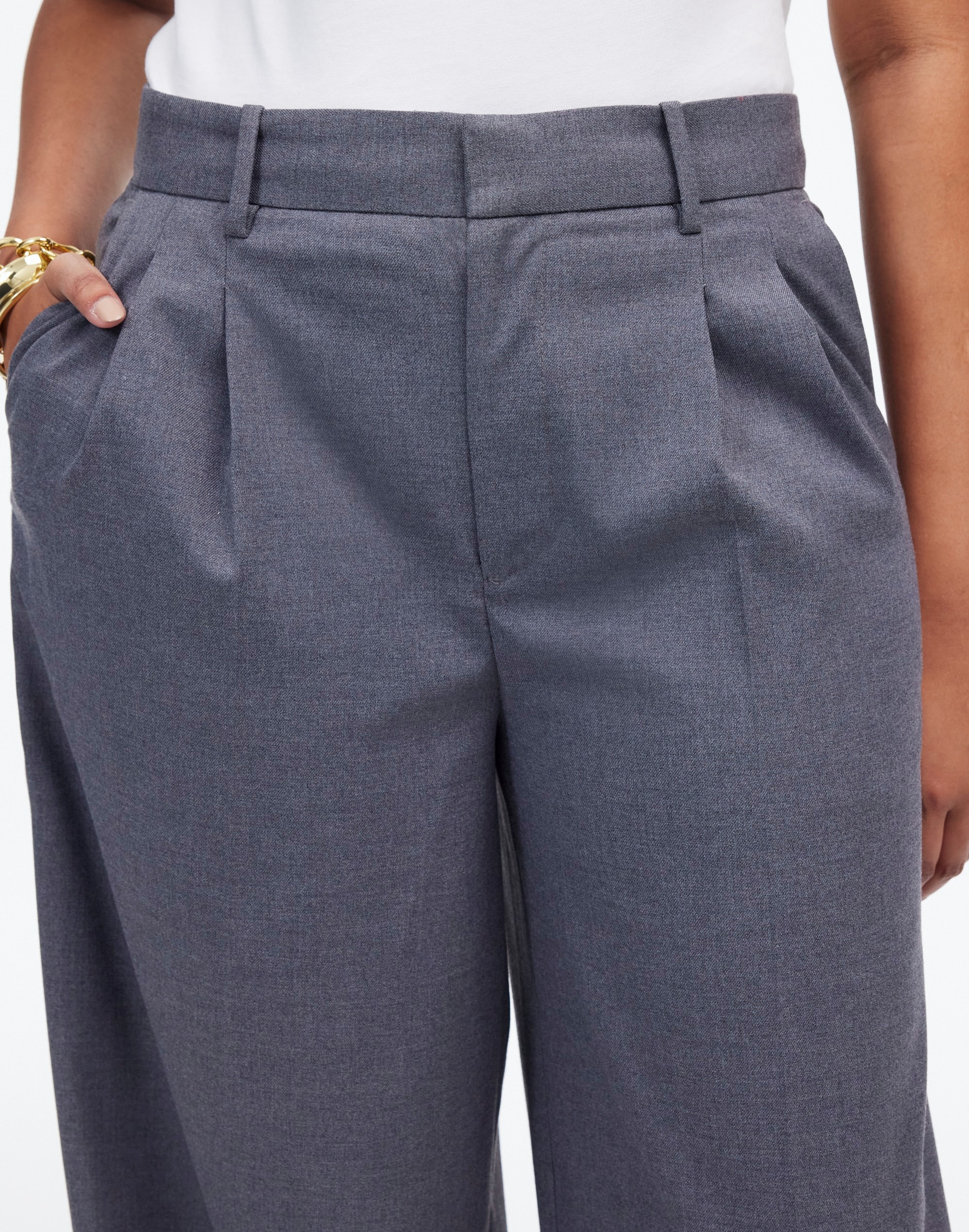 The Harlow Superwide-Leg Trouser in Brushed Twill