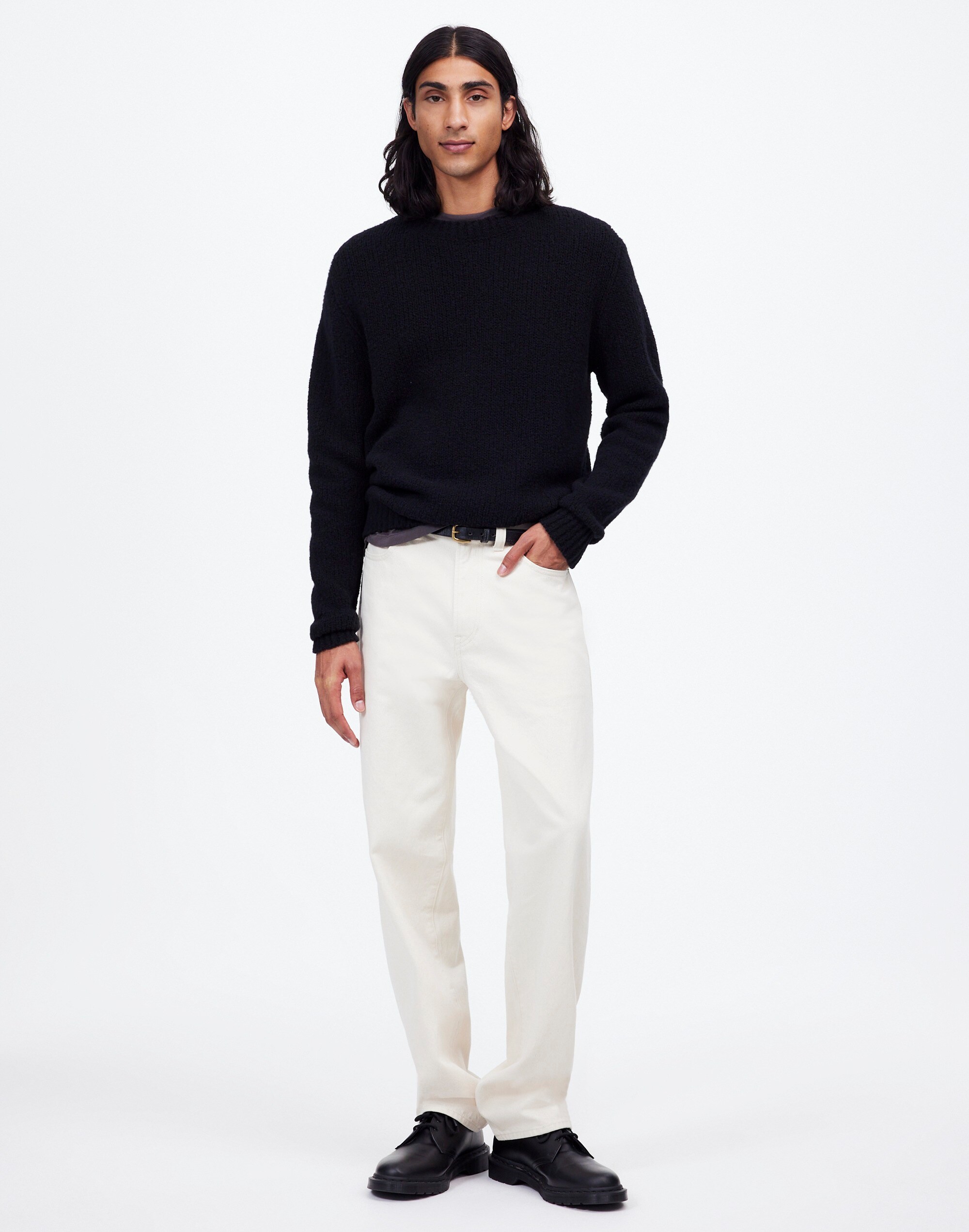 Boucl&eacute; Crewneck Sweater