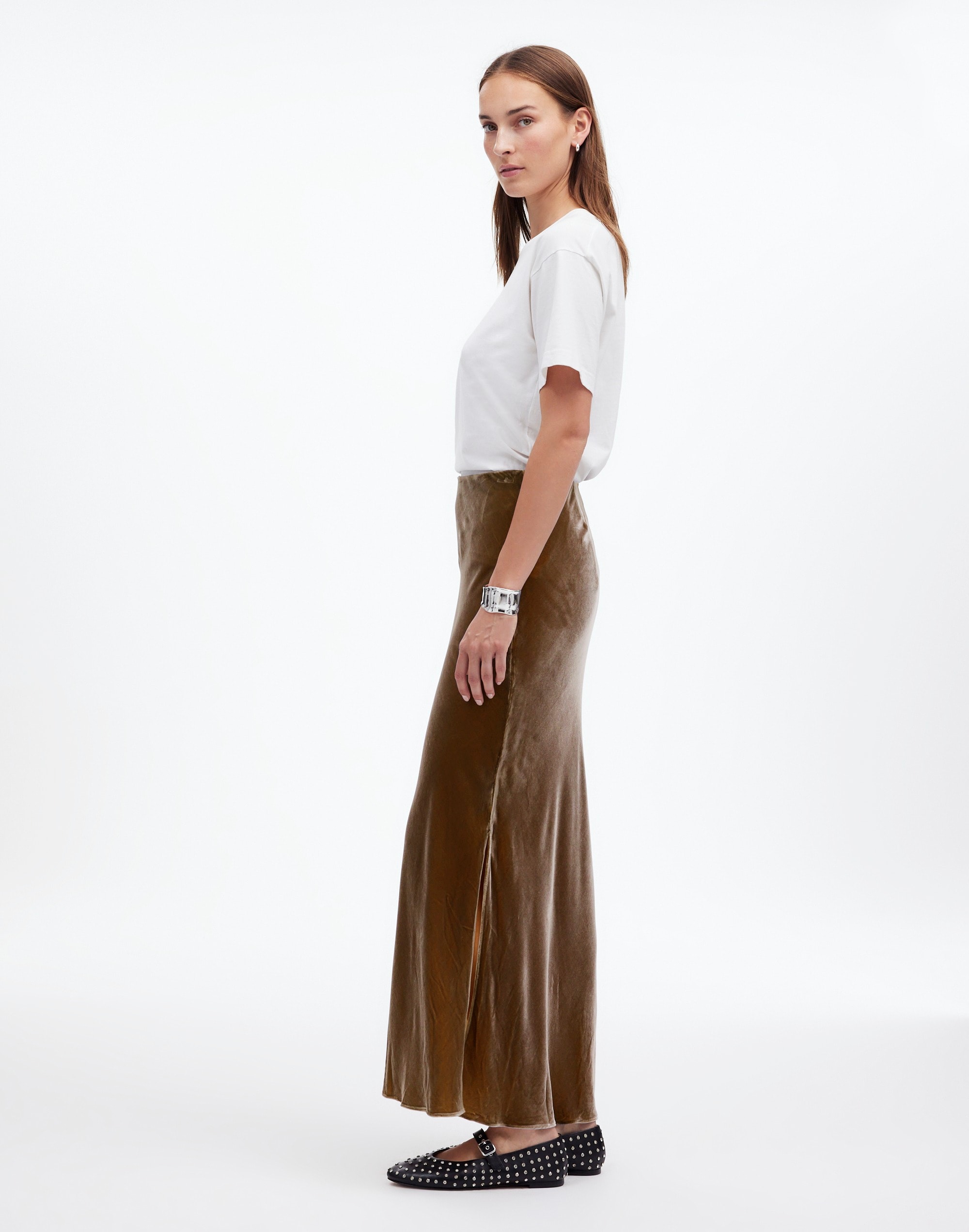 Velvet Maxi Slip Skirt