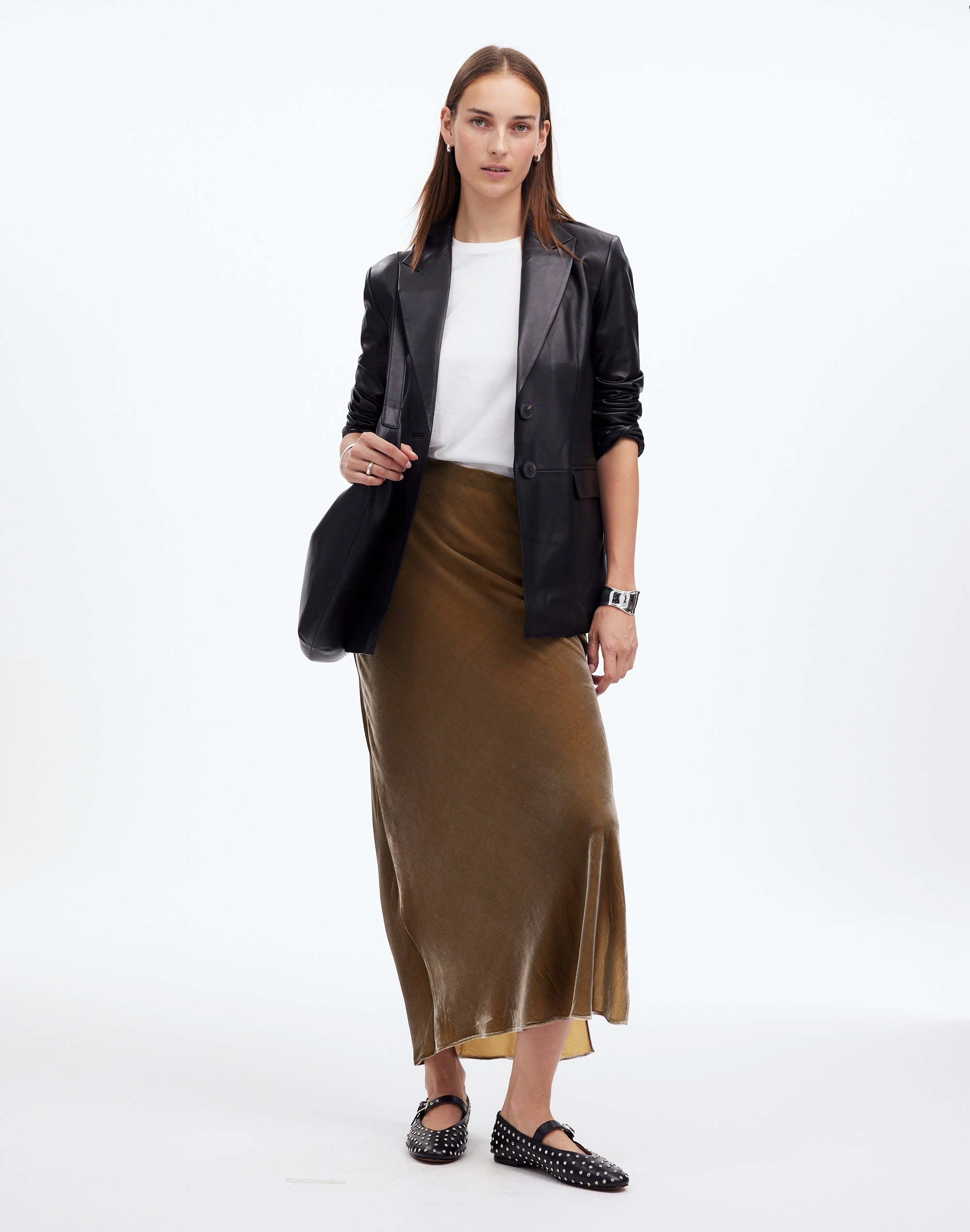 Velvet Maxi Slip Skirt
