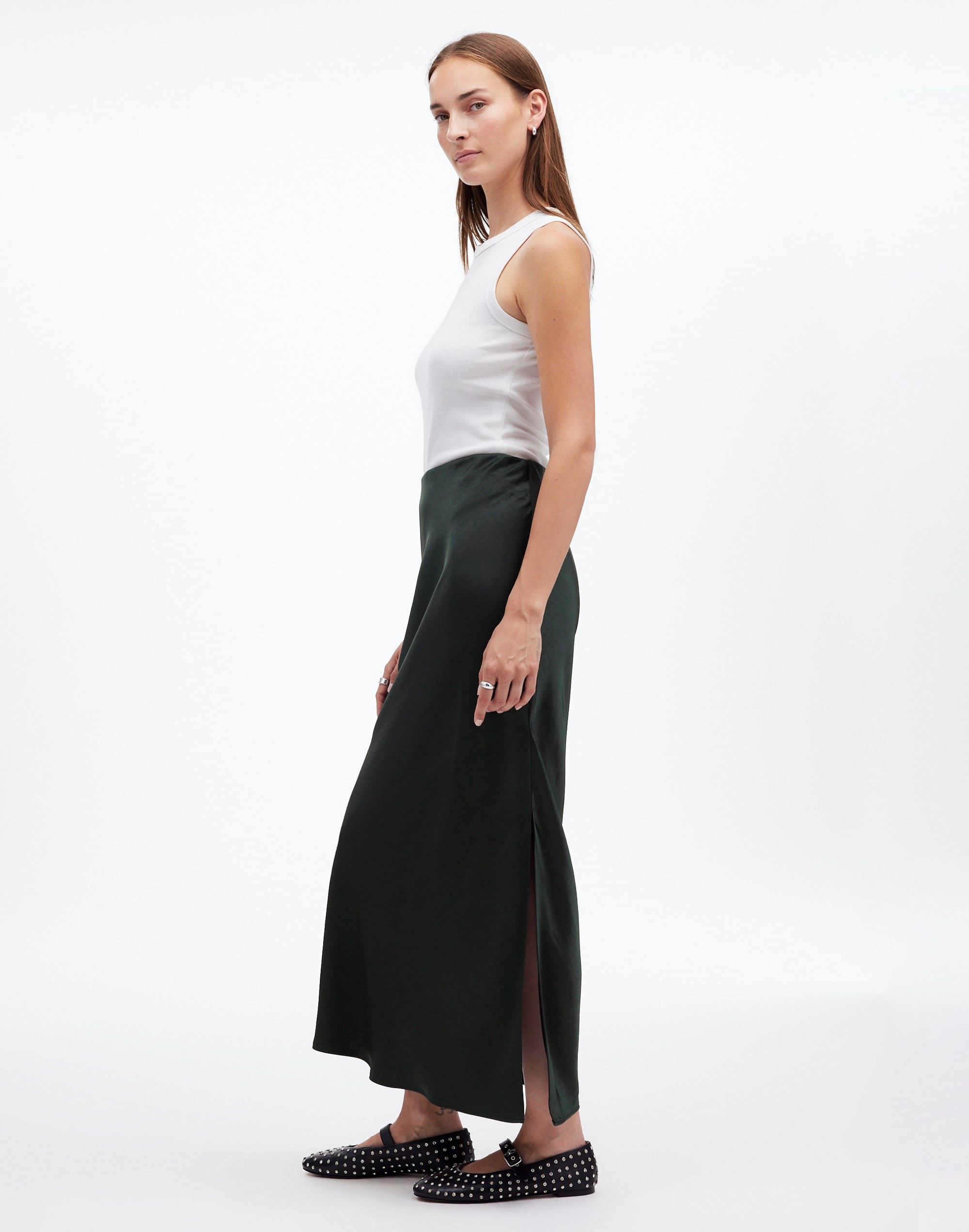 Satin Maxi Slip Skirt