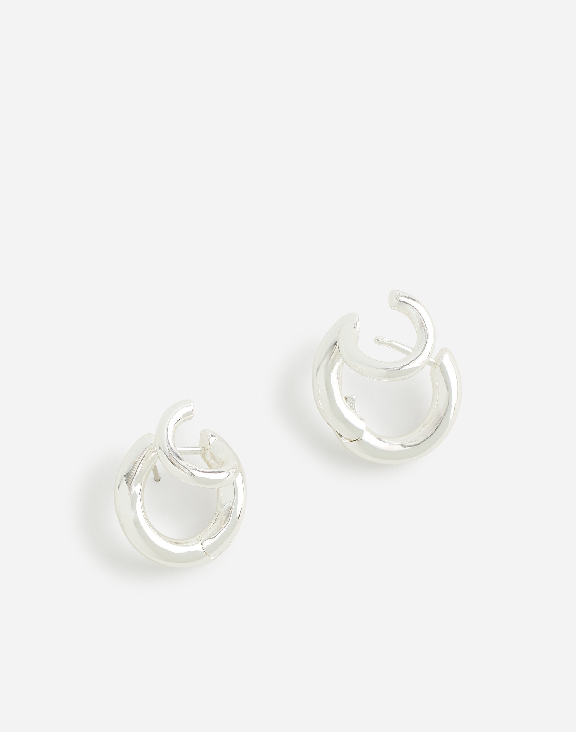 Double Huggie Hoop Earrings