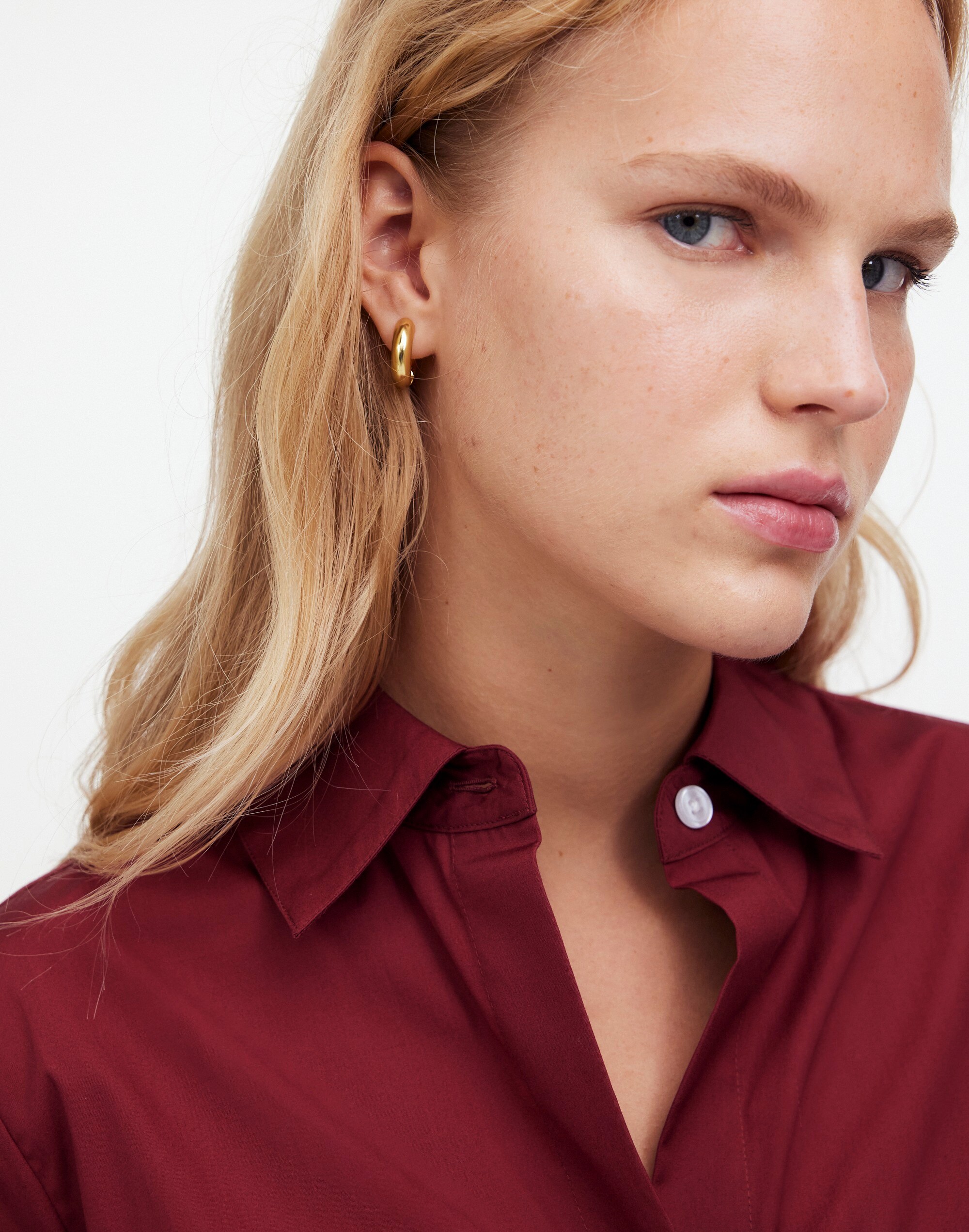 Chunky Donut Huggie Hoop Earrings