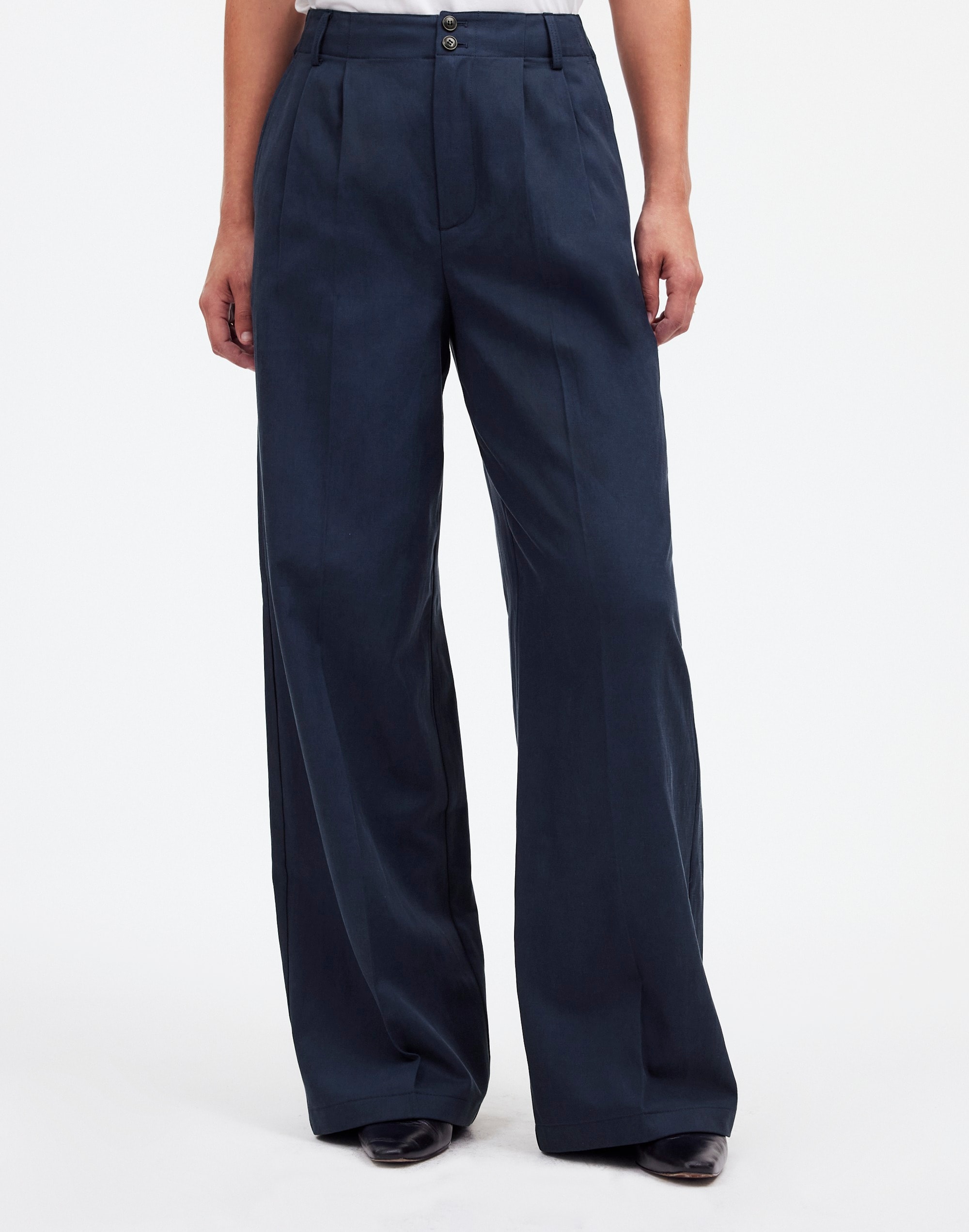 The Harlow Wide-Leg Pant in Drapey Twill