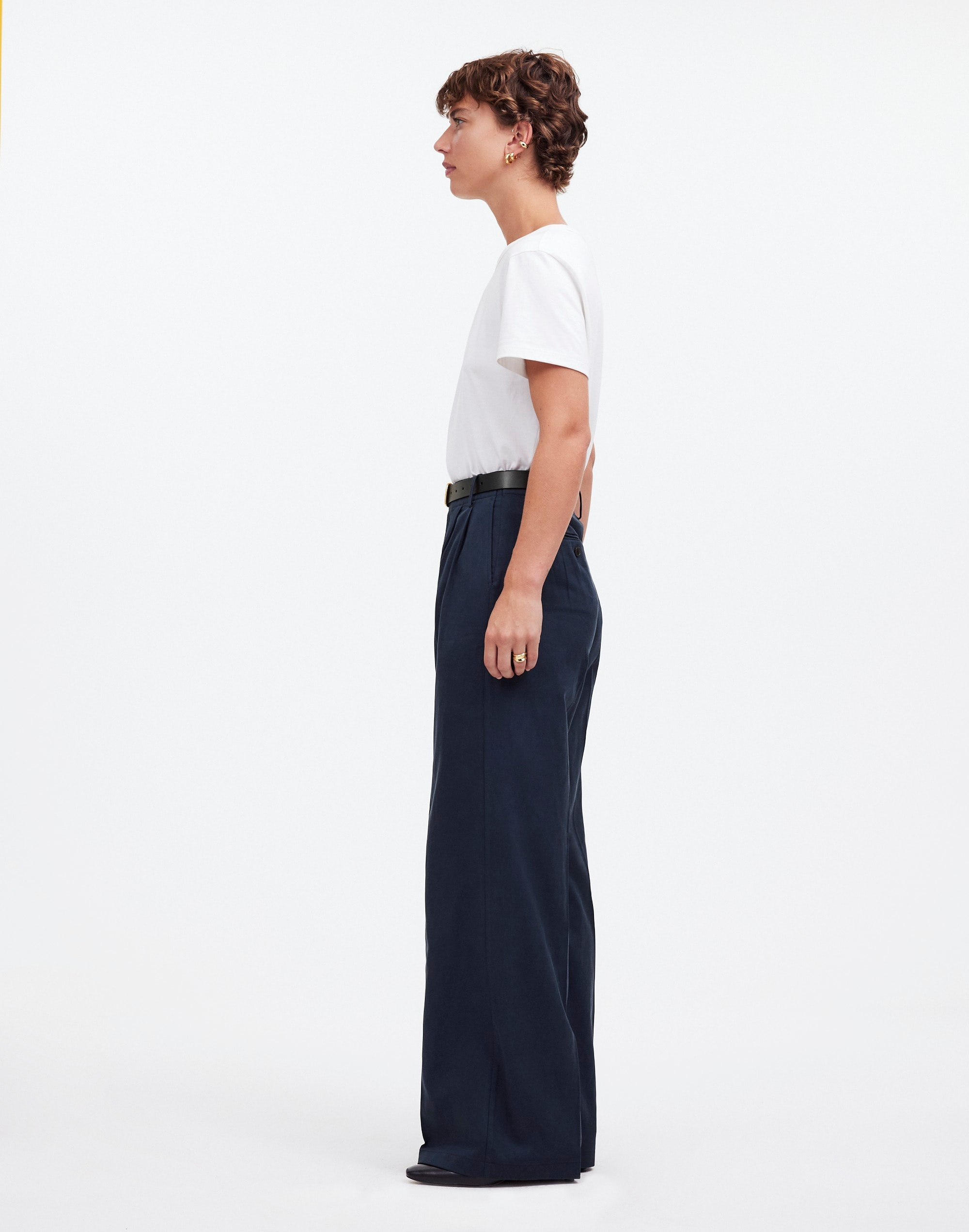 The Harlow Wide-Leg Pant in Drapey Twill