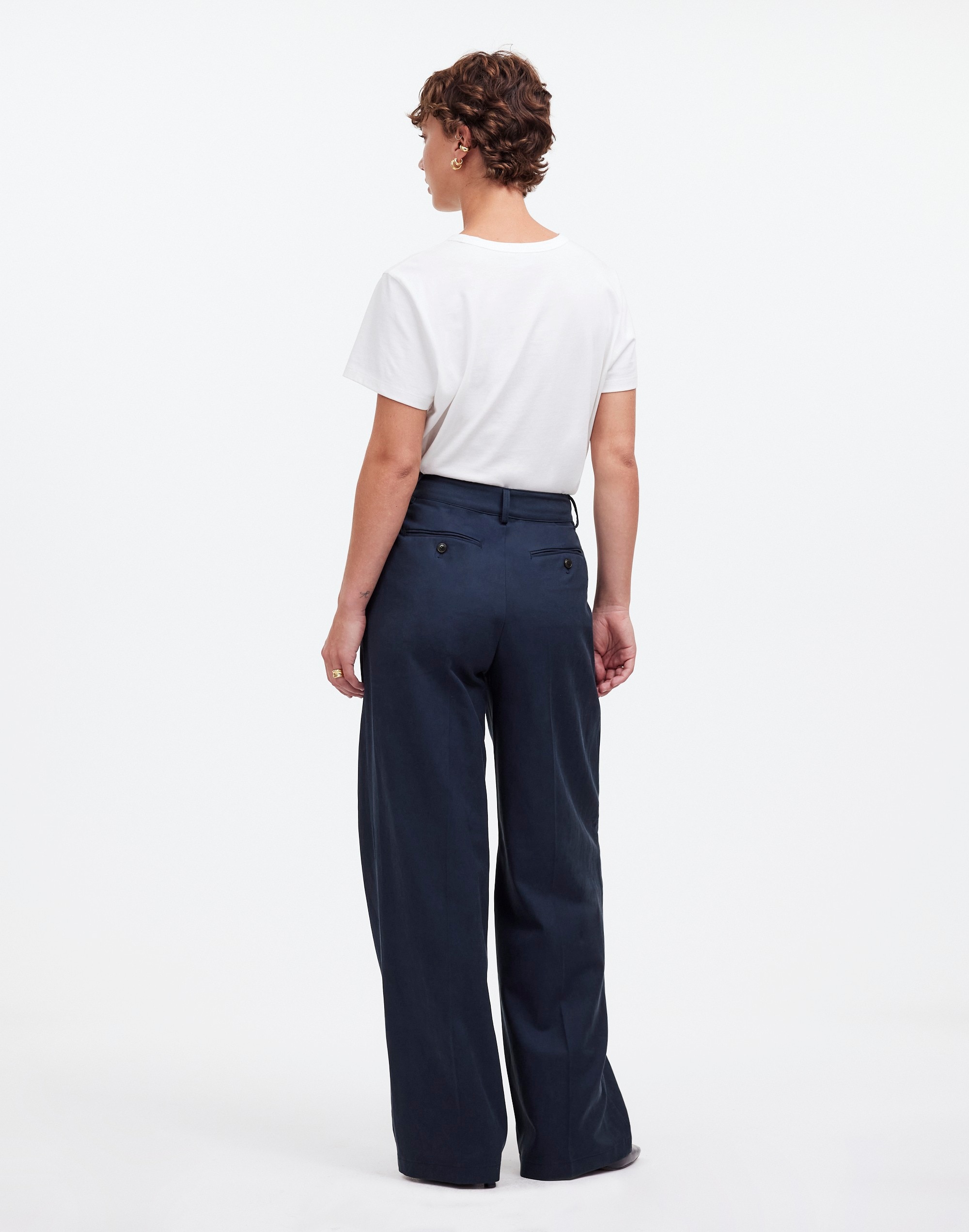 The Harlow Wide-Leg Pant in Drapey Twill