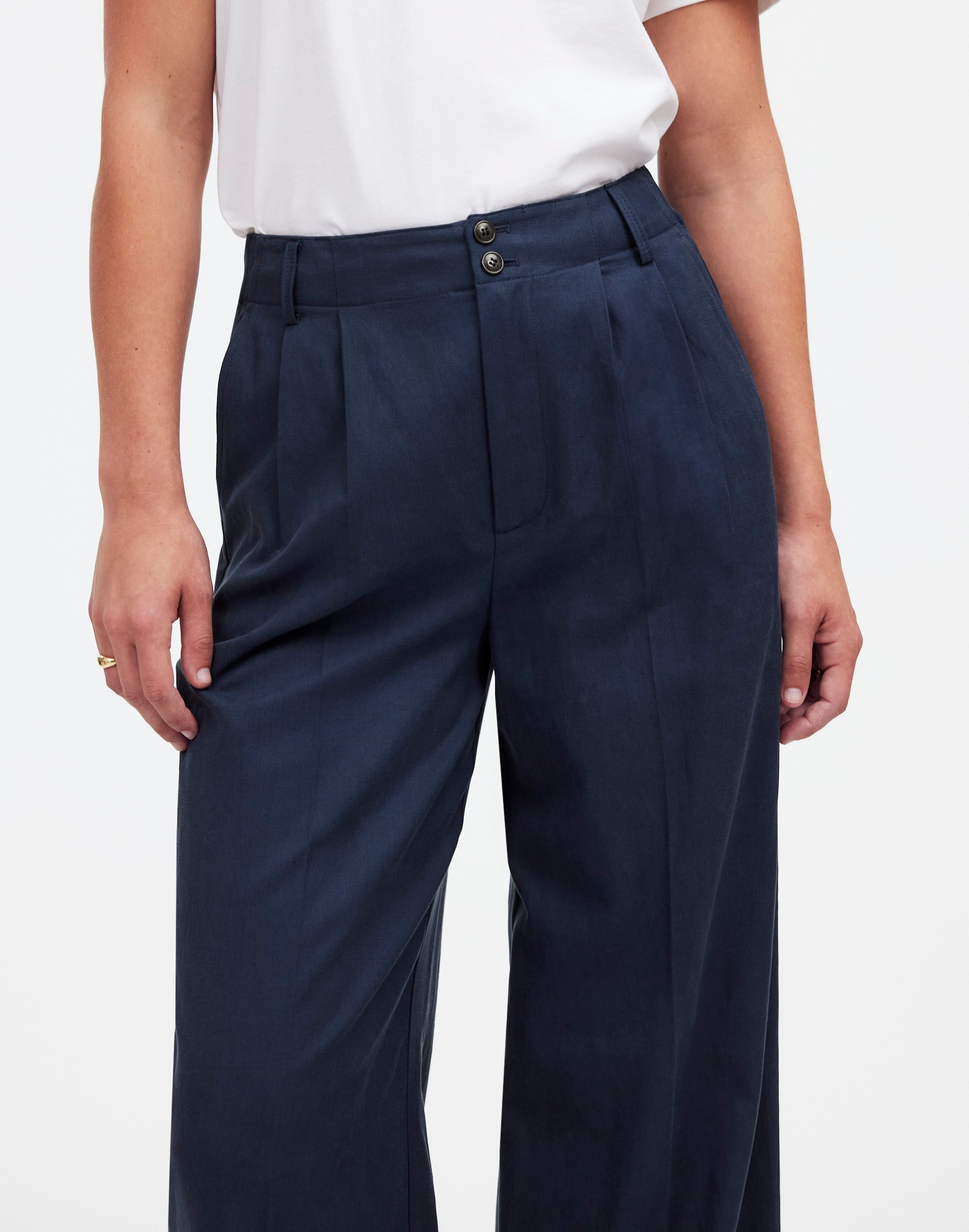 The Harlow Wide-Leg Pant in Drapey Twill