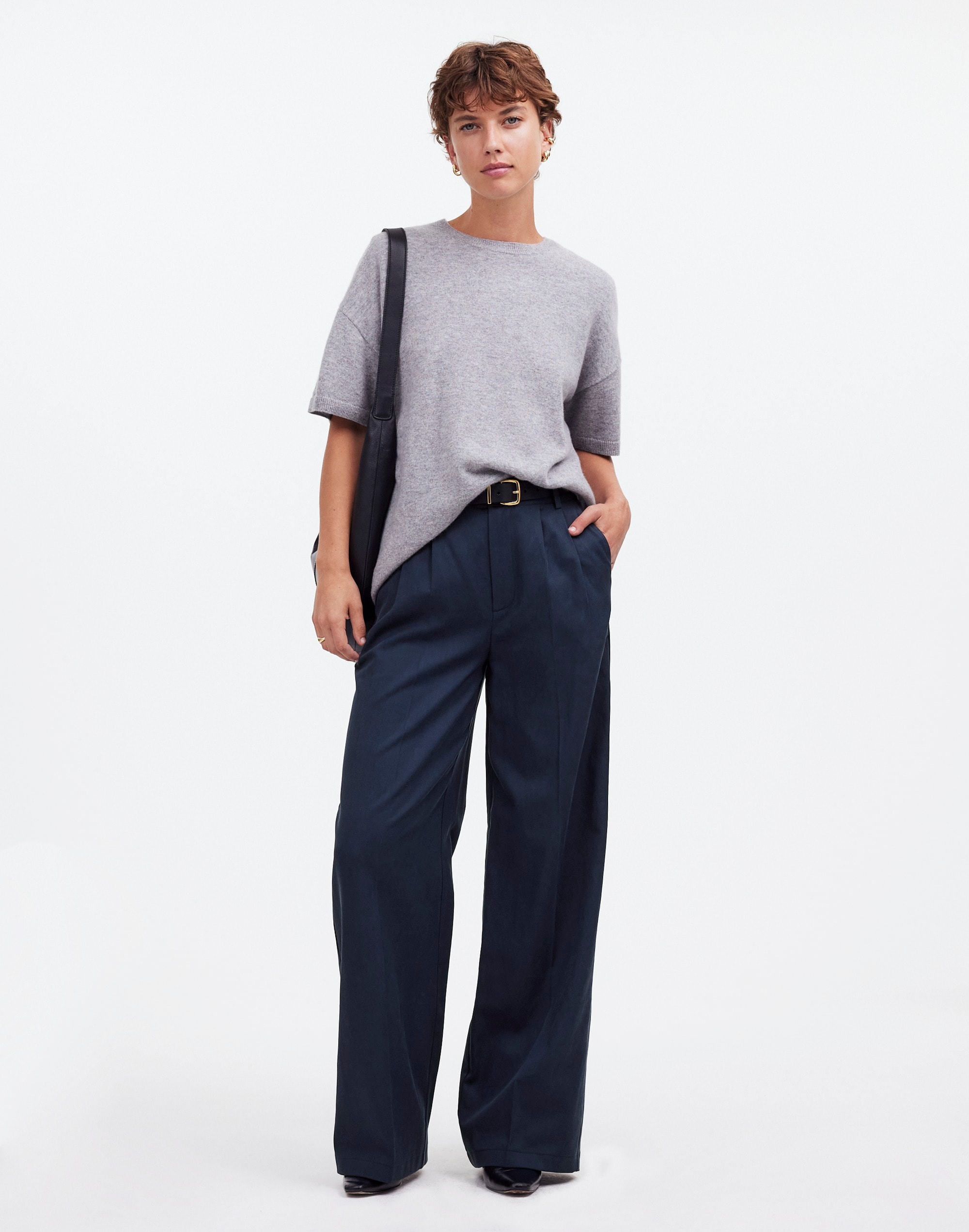 The Harlow Wide-Leg Pant in Drapey Twill