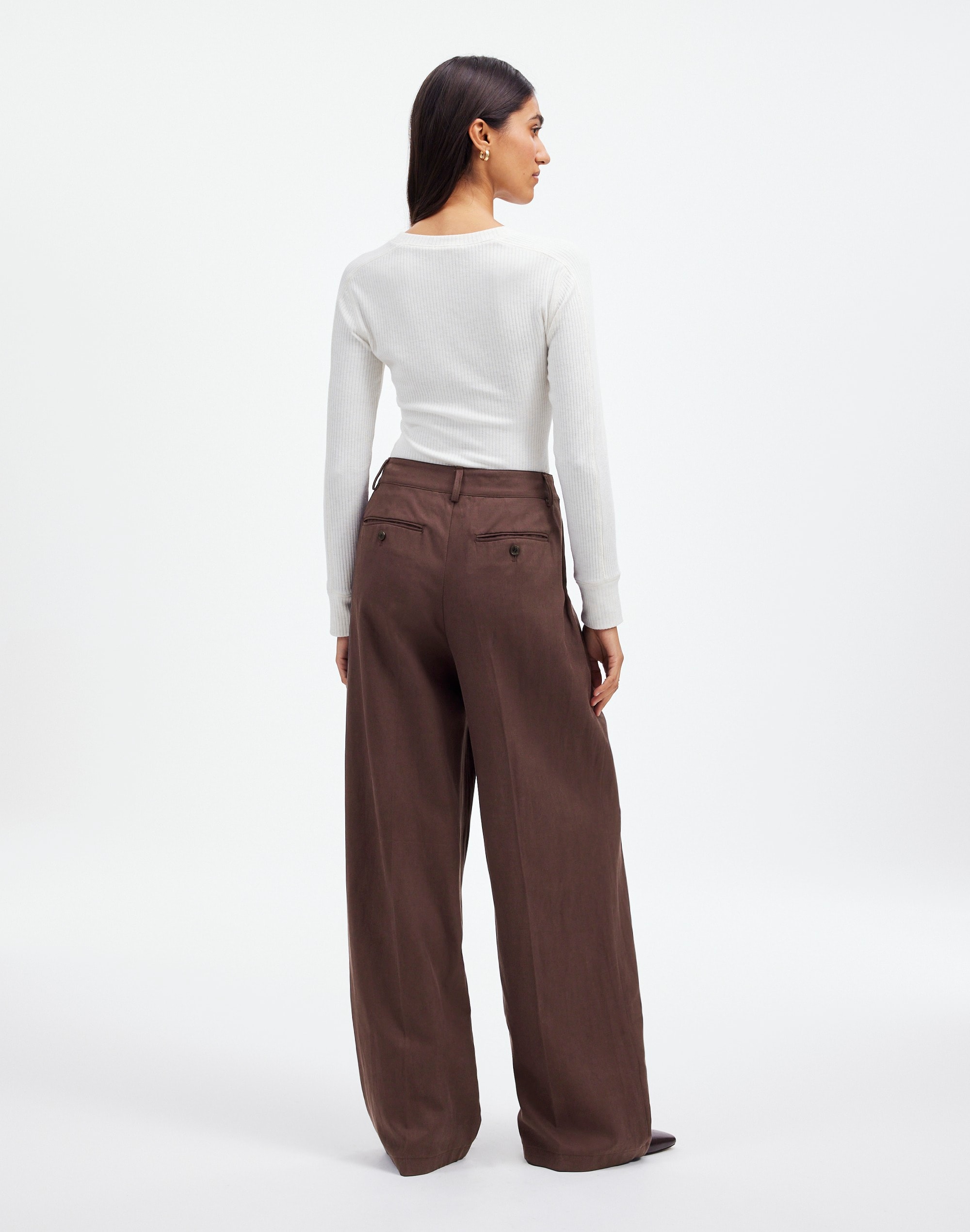 The Harlow Wide-Leg Pant in Drapey Twill