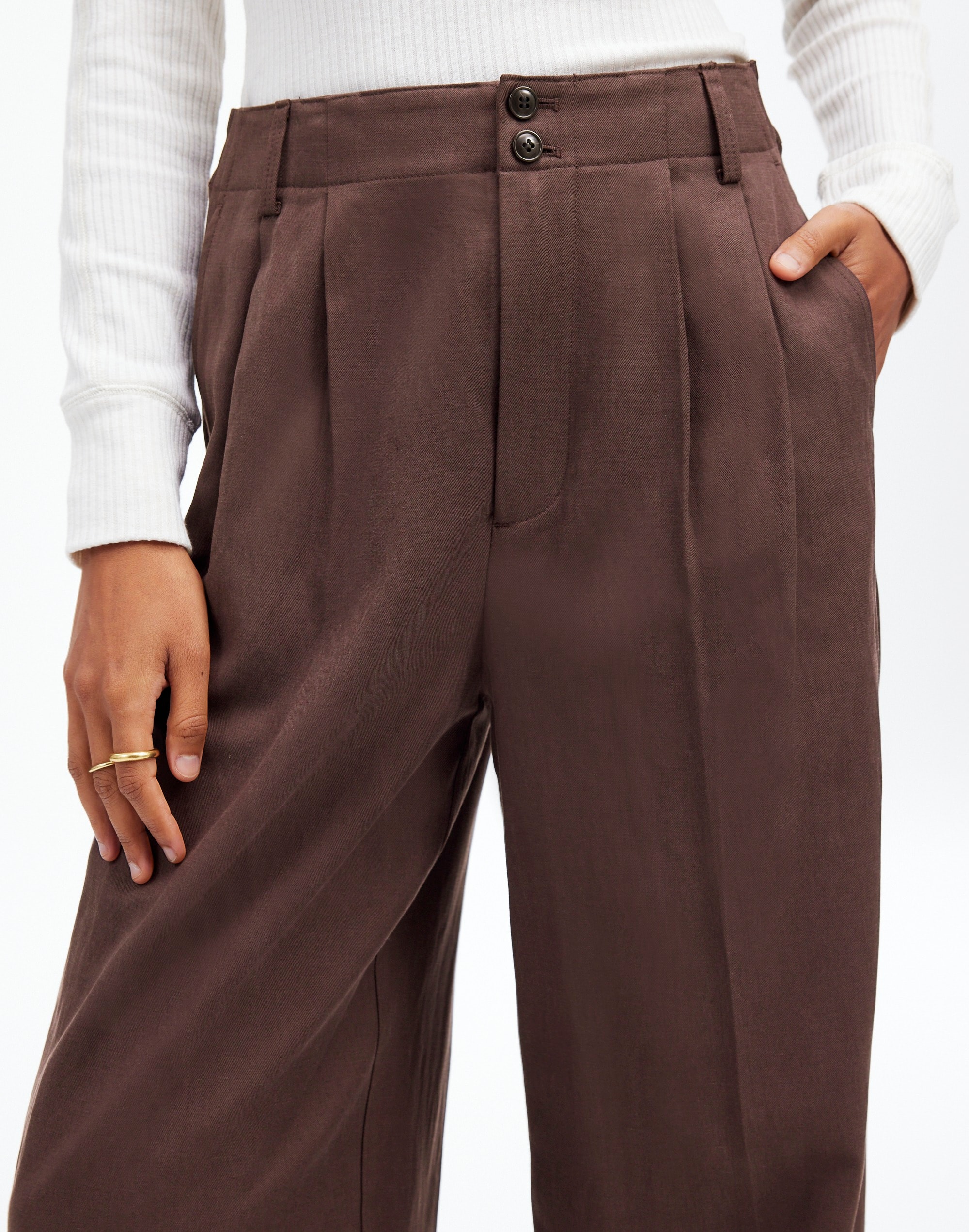 The Harlow Wide-Leg Pant in Drapey Twill