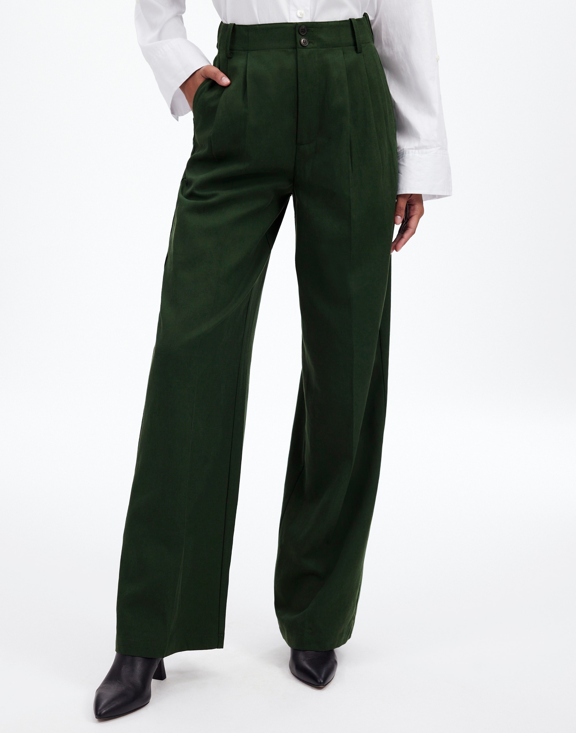 The Harlow Wide-Leg Pant in Drapey Twill