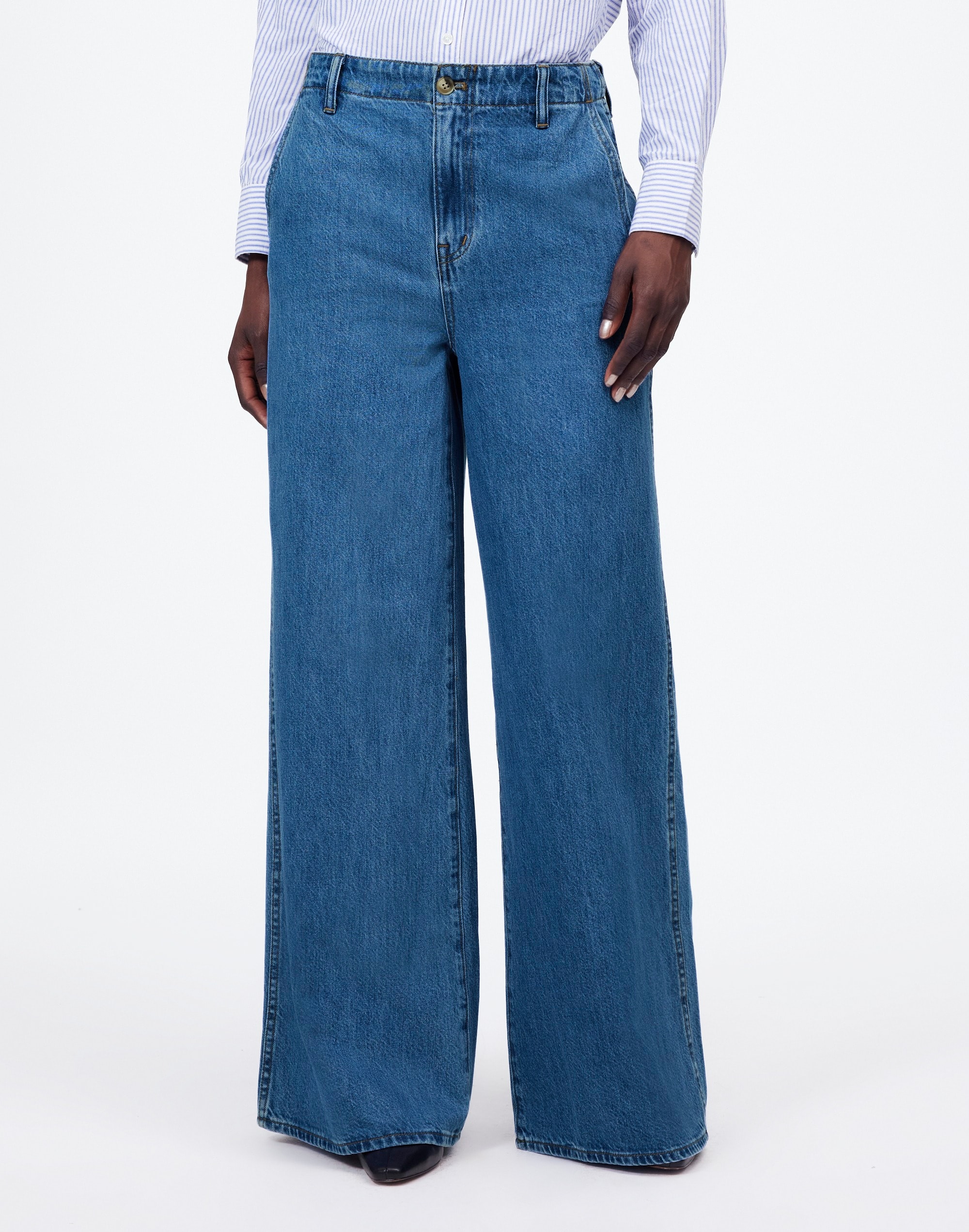 Wide Sweep Denim Trousers