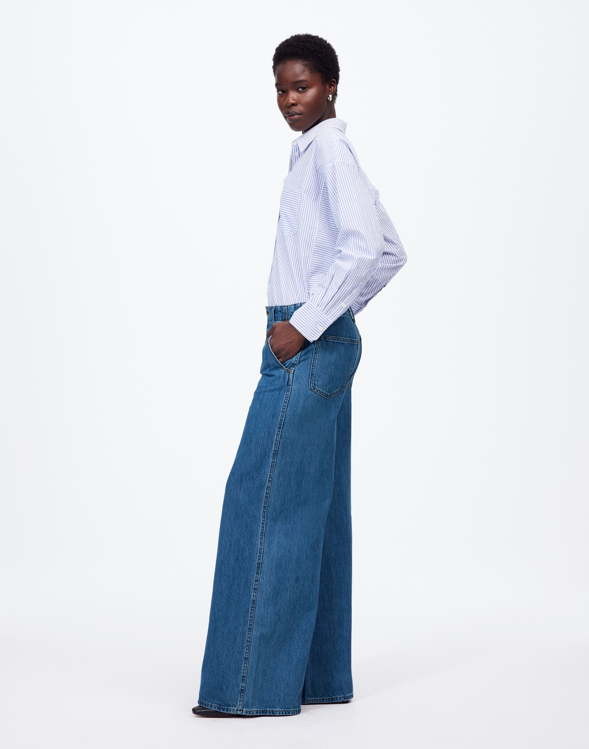 Wide Sweep Denim Trousers