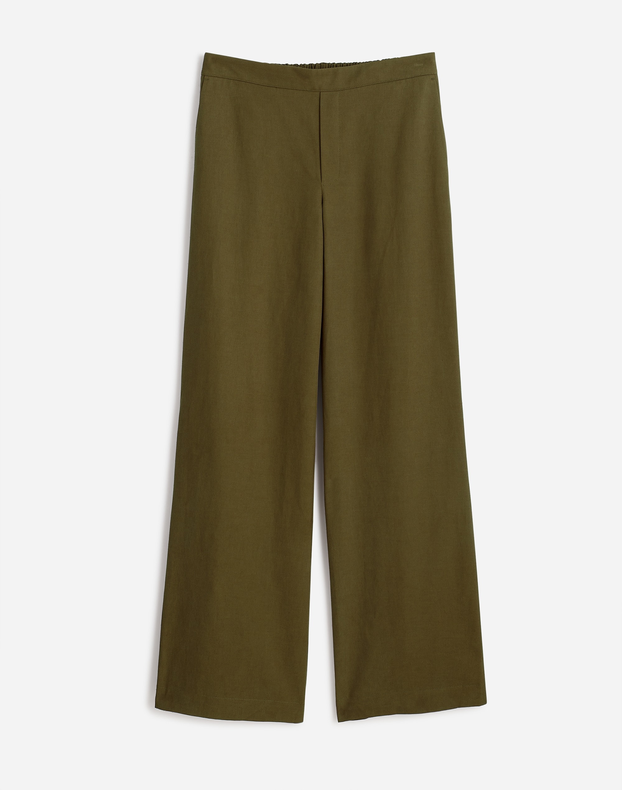 Pull-On Straight Pants in Drapey Twill