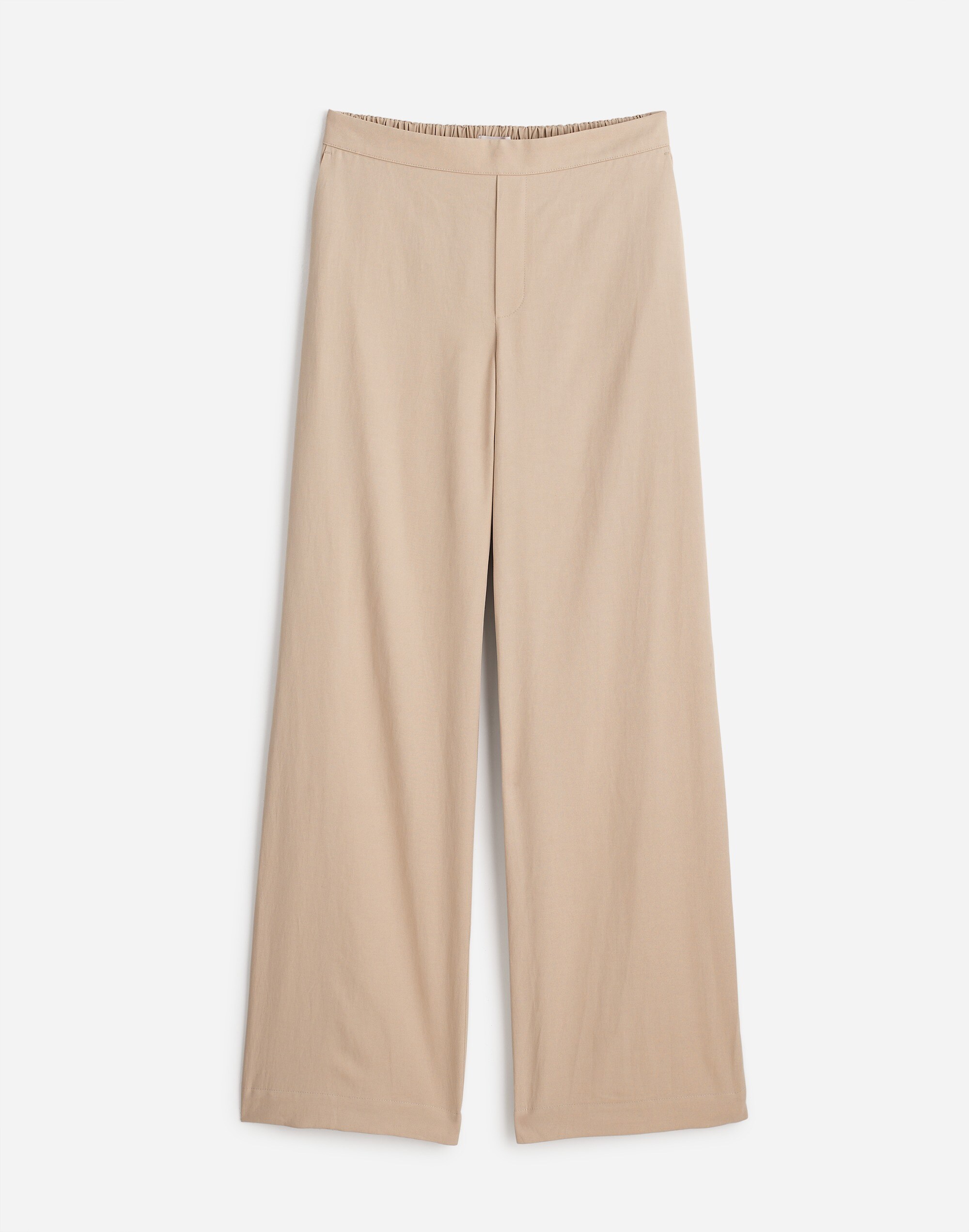 Pull-On Straight Pants in Drapey Twill