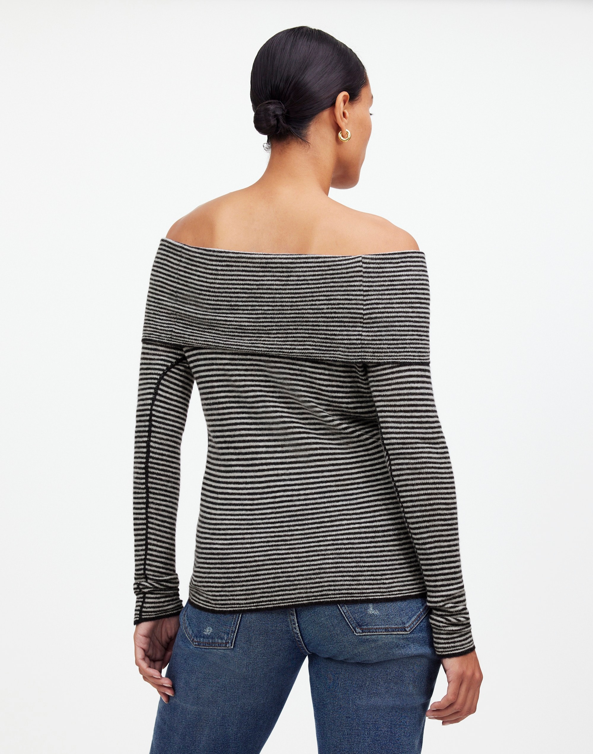 Alpaca-Blend Off-Shoulder Sweater