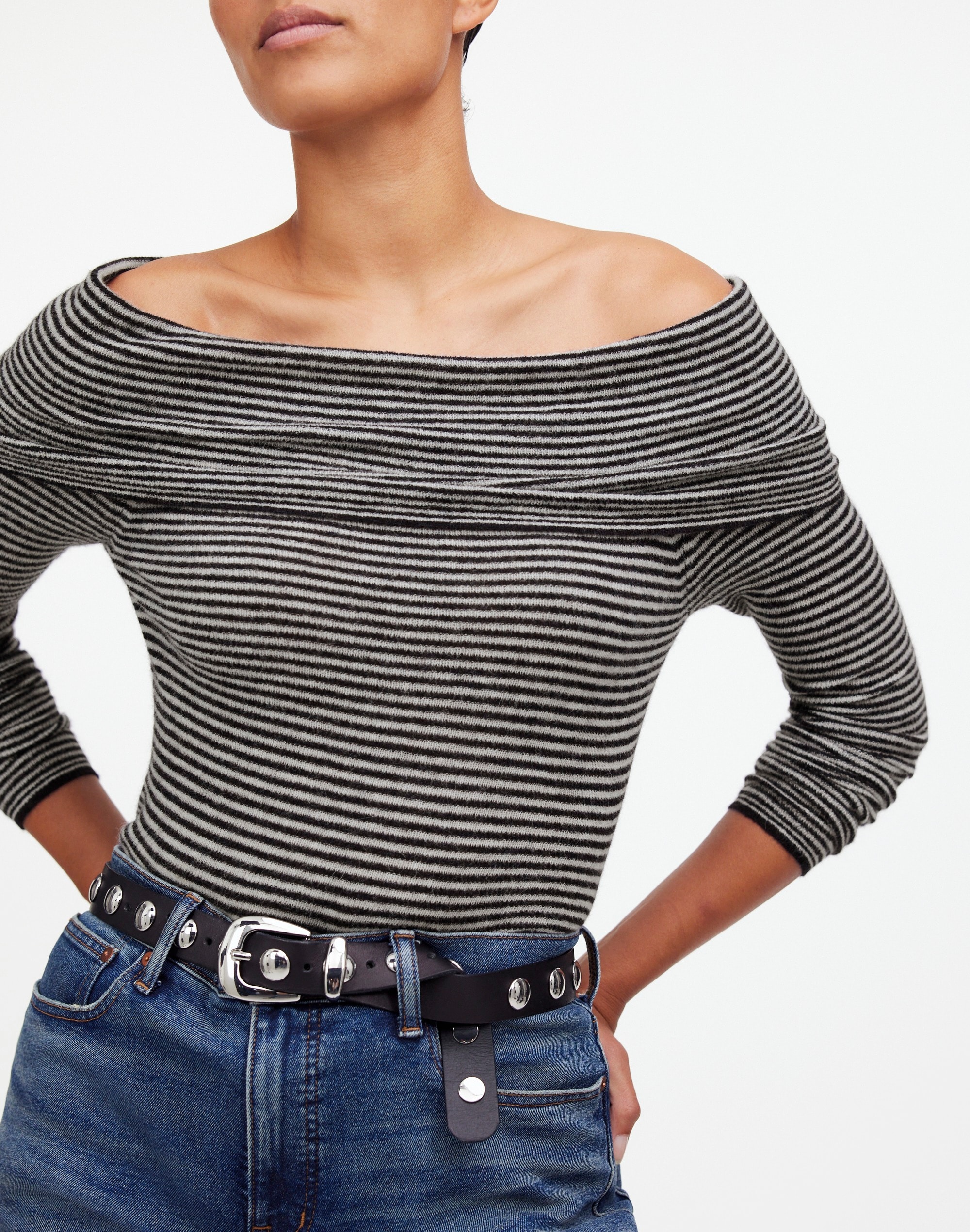 Alpaca-Blend Off-Shoulder Sweater