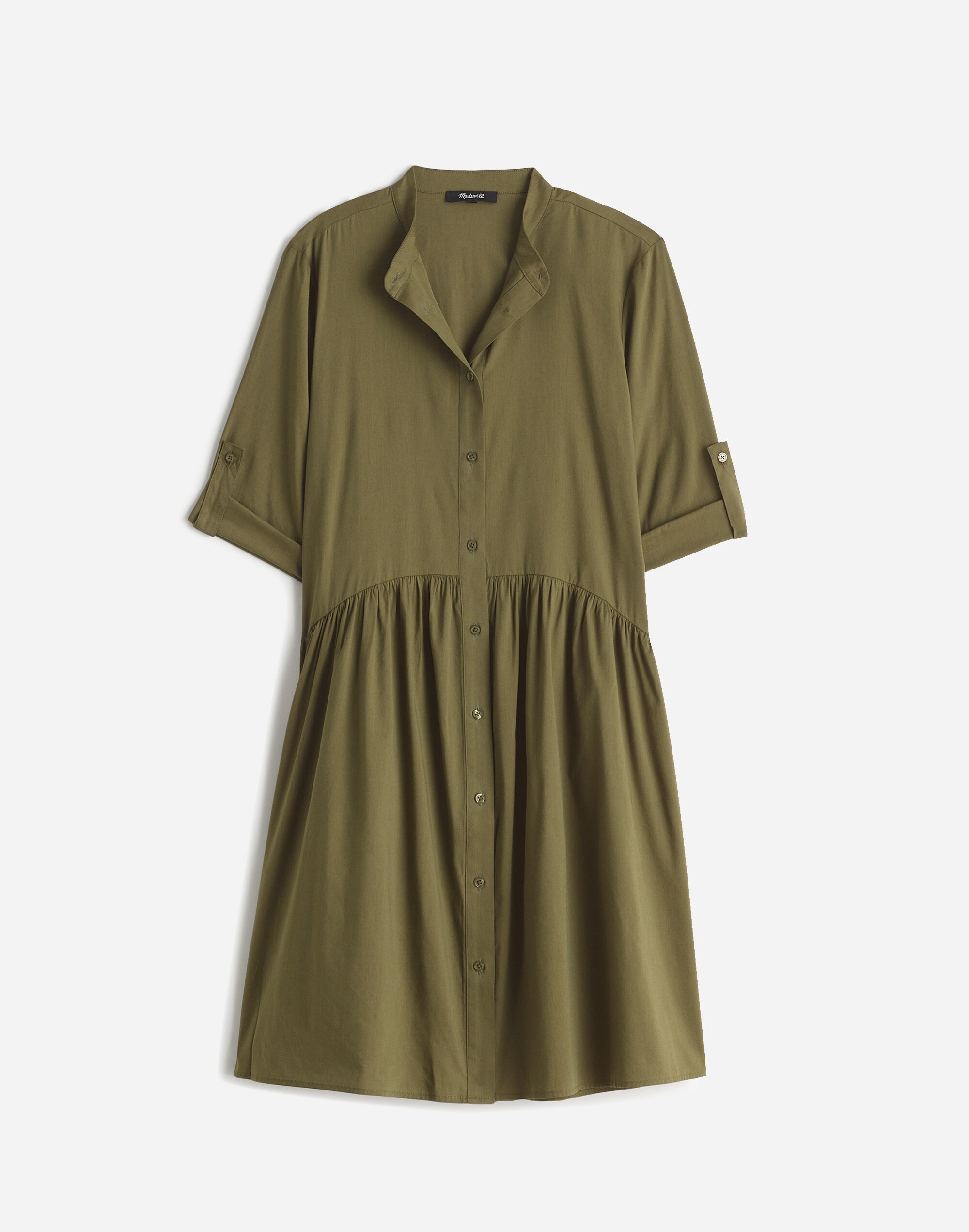 Button-Front Mini Shirtdress