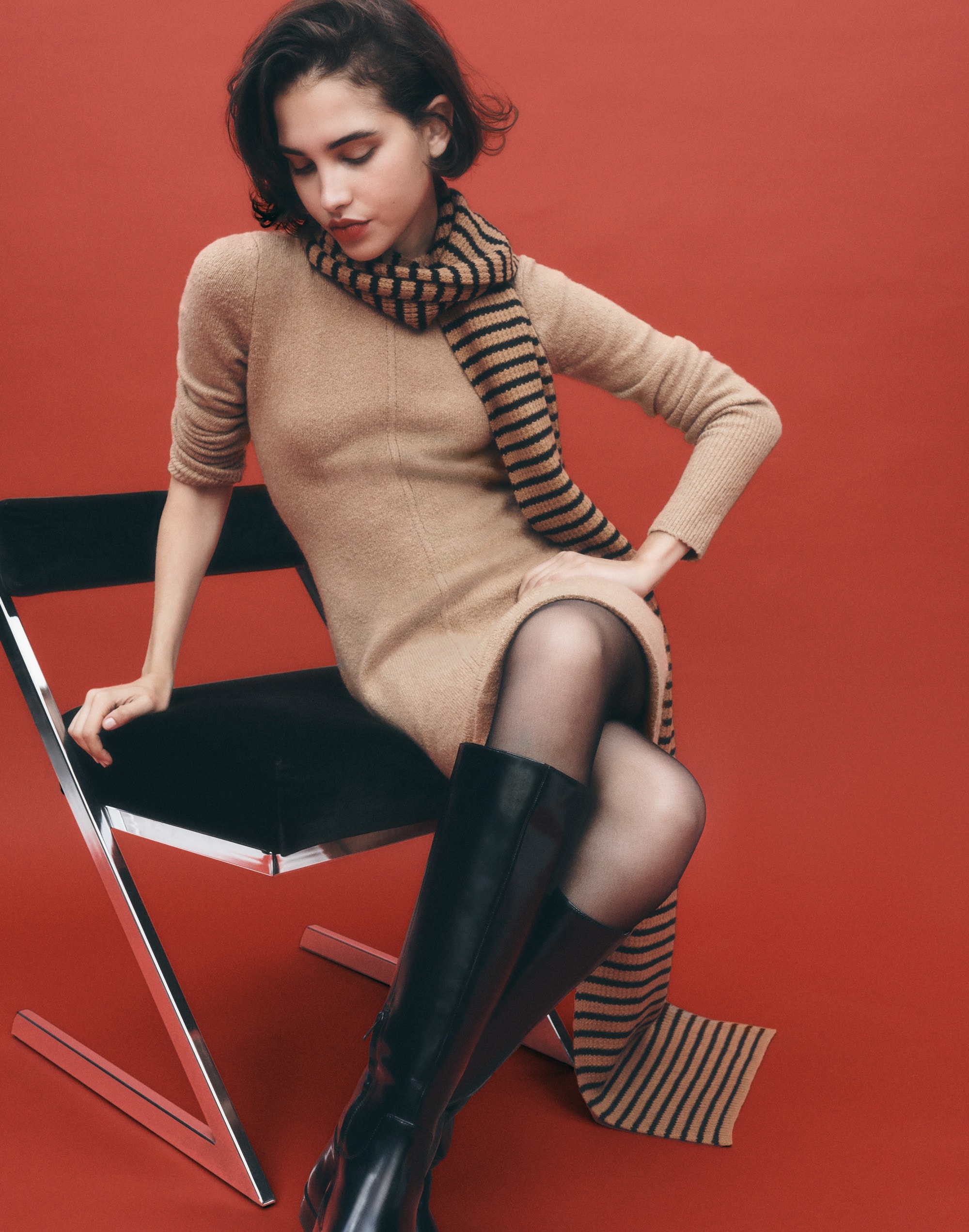 Madeline Ribbed Mini Sweater Dress